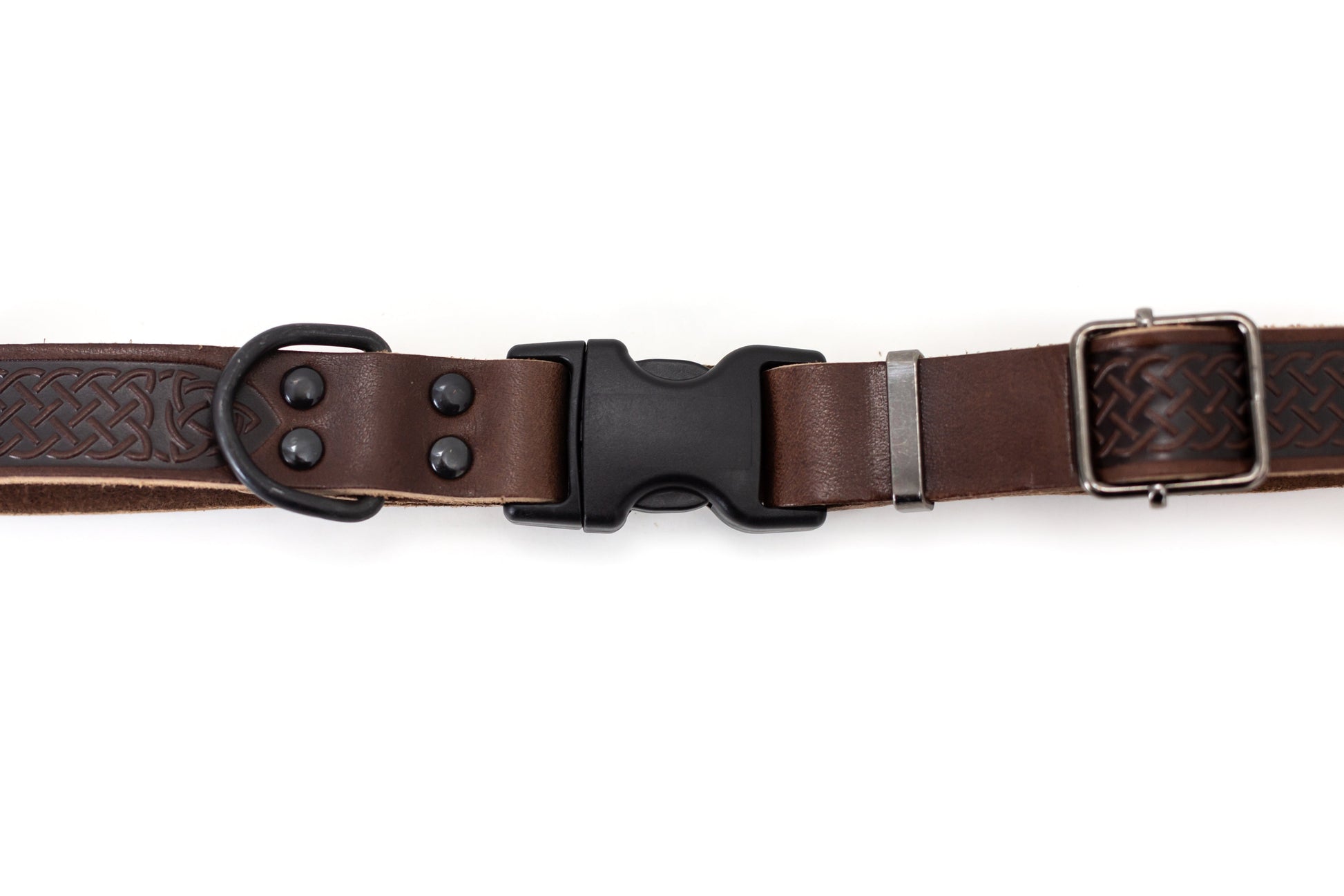 Celtic Sport Chocolate Leather Dog Collar - Boske.store