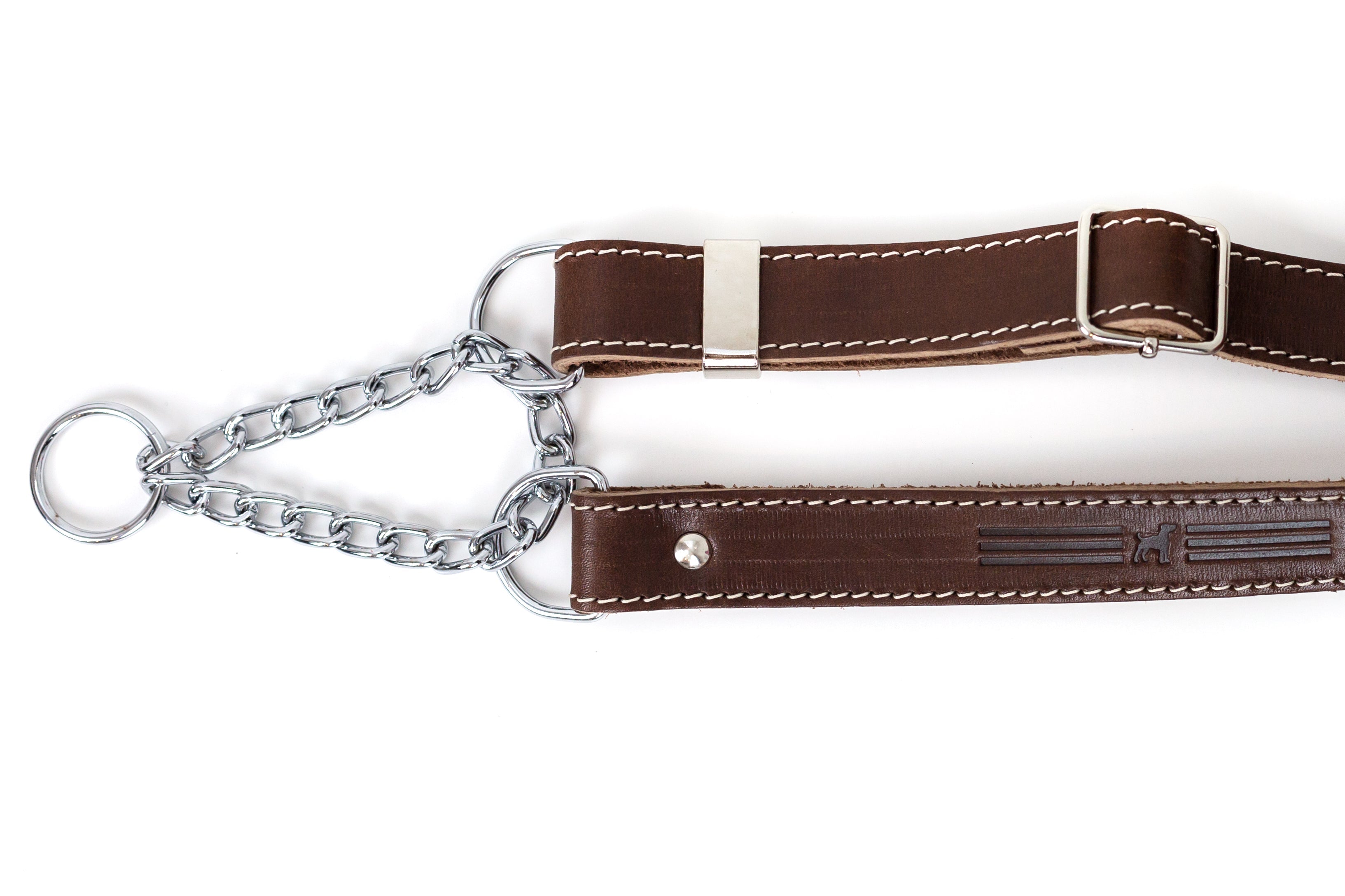 Martingale Chocolate Leather Dog Collar - Boske.store
