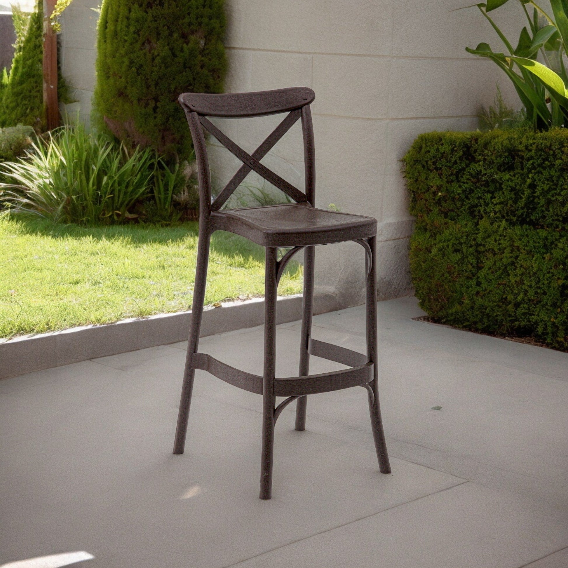 Outdoor Bar Stool Crossback 30" - Set of 4 - Milan - Boske.store