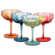 Flower Coupe Cocktail Colored Glasses | Set of 4 | Muted - Boske.store