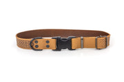 Celtic Sport Khaki Leather Dog Collar - Boske.store