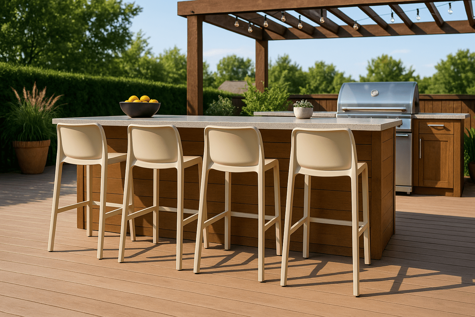 Outdoor Bar Stool 30" - Set of 4 - Plain - Boske.store