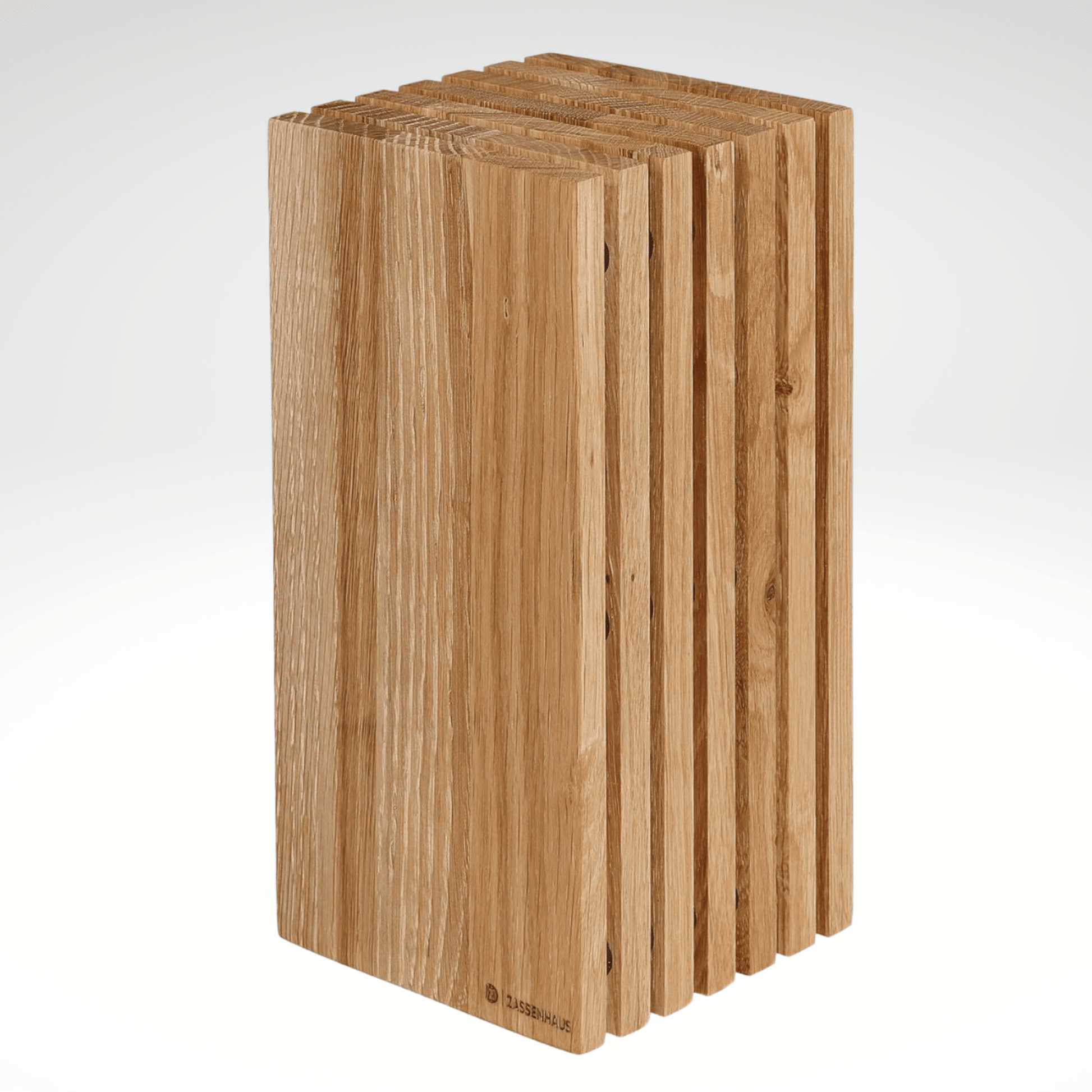 Slotted Knife Block, Oak, 5.4" x 5.4" x 10.75" - Boske.store