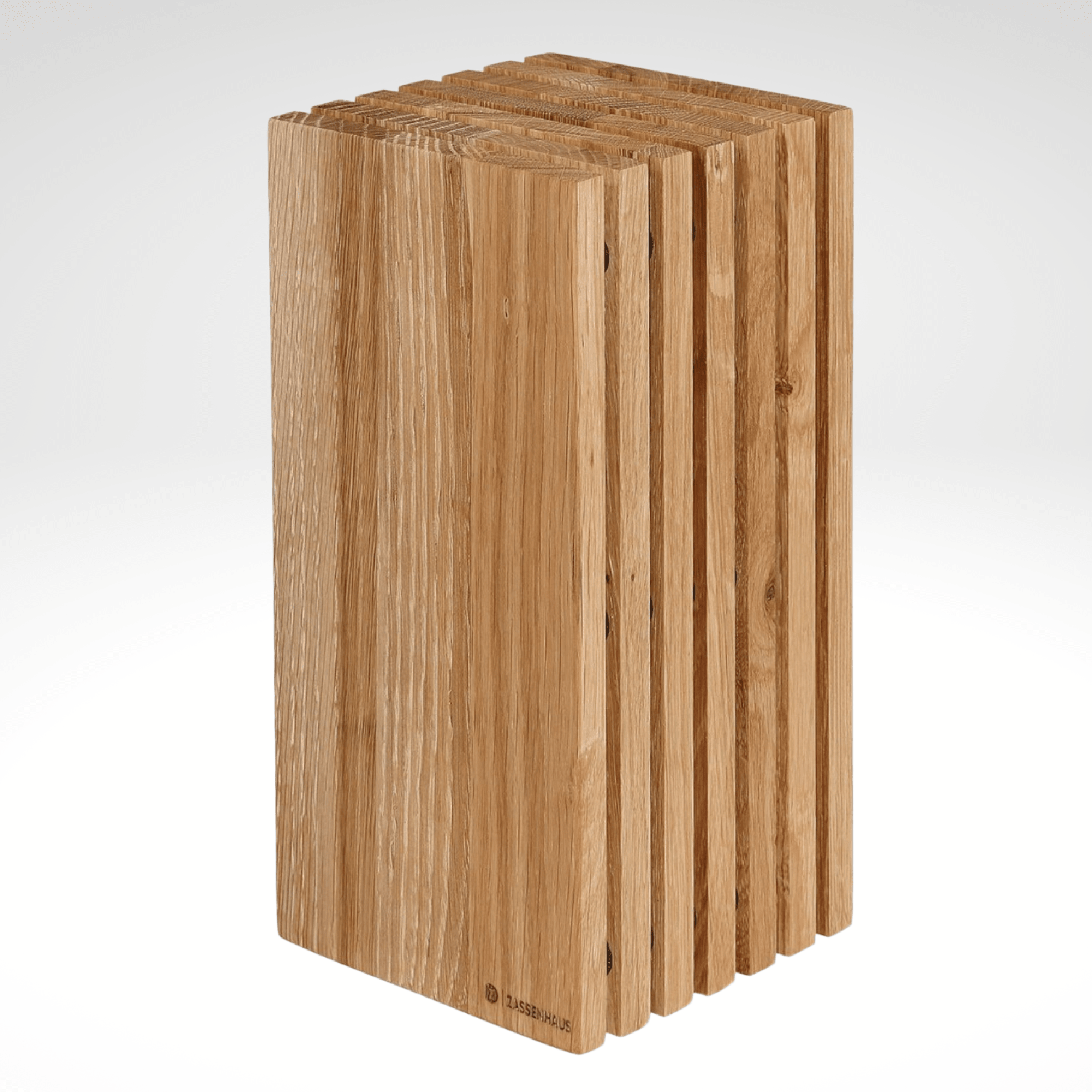 Slotted Knife Block, Oak, 5.4" x 5.4" x 10.75" - Boske.store