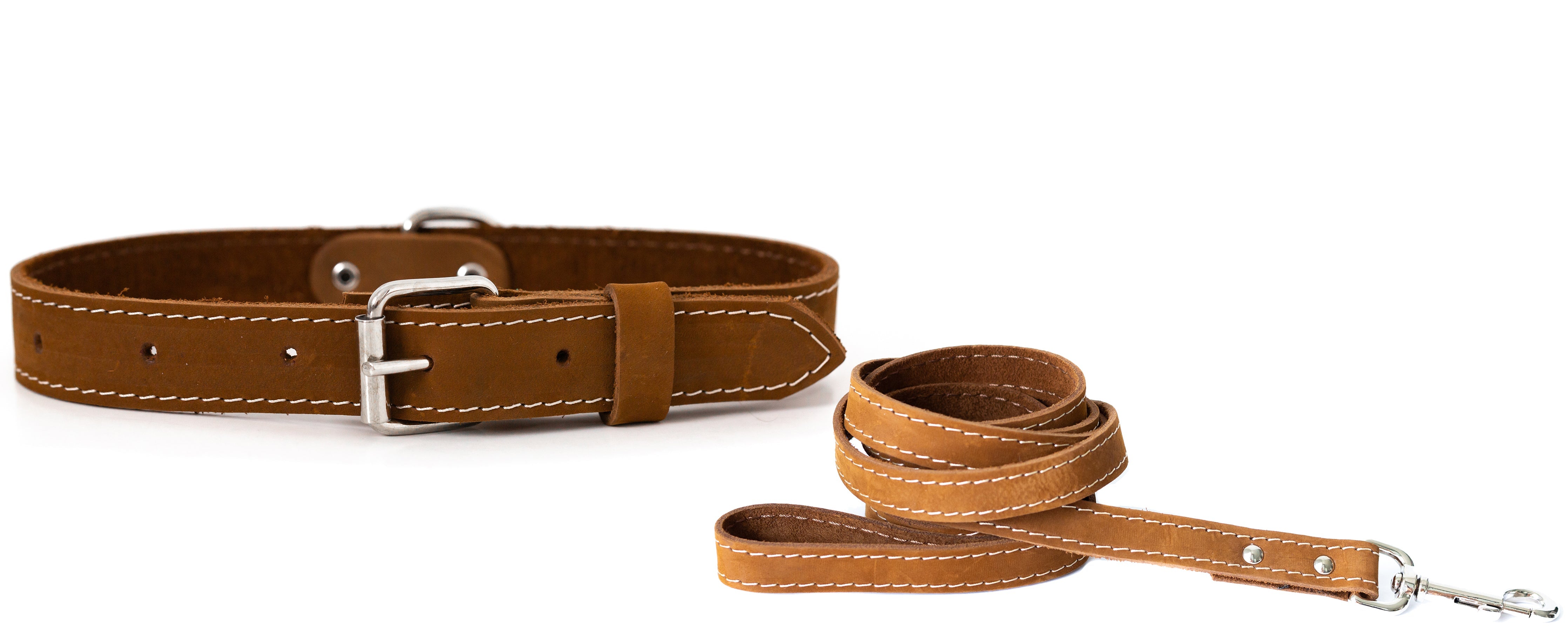 Pro Line Hunting Leather Collar and Leash Set - Boske.store