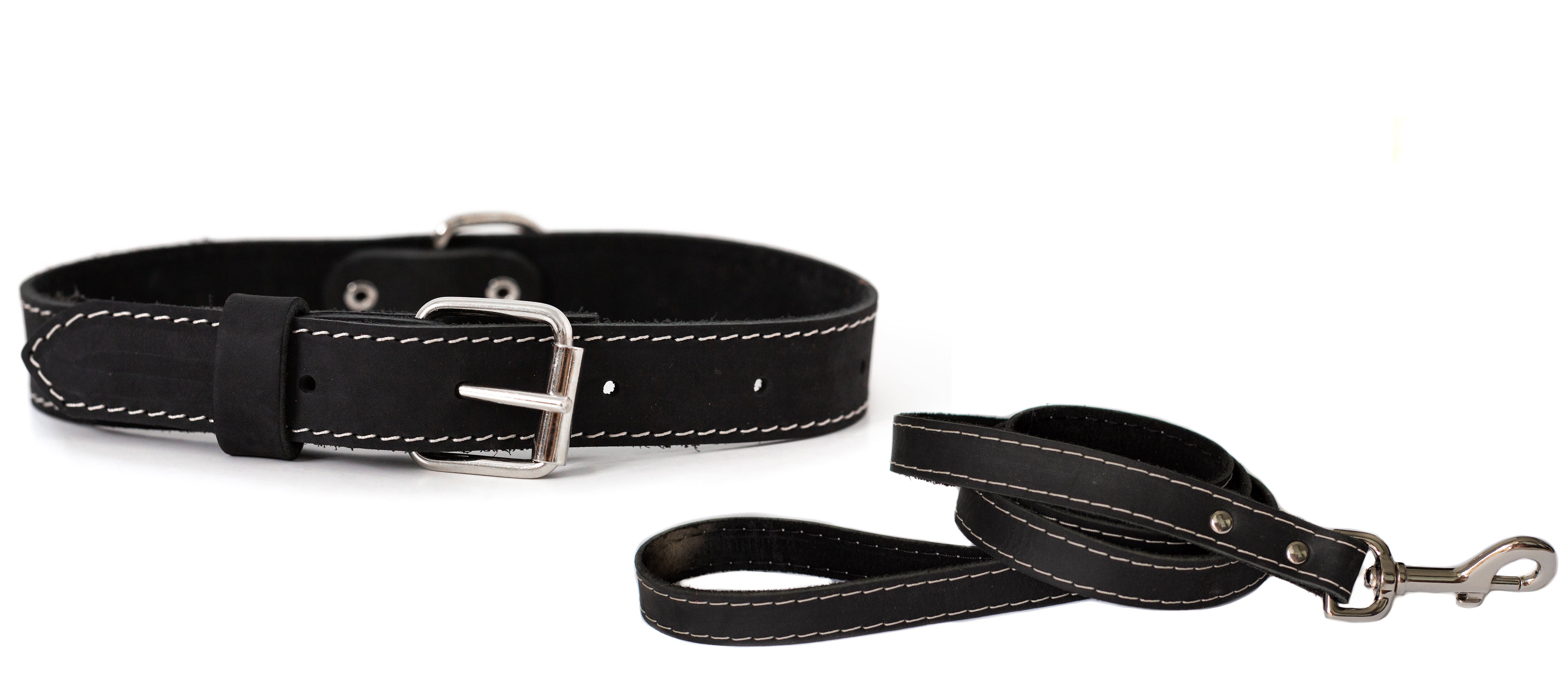 Pro Line Hunting Leather Collar and Leash Set - Boske.store