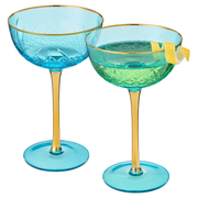 Bellissimo Crystal Champagne Coupe Cocktail Glassware, Set of 2 - Boske.store