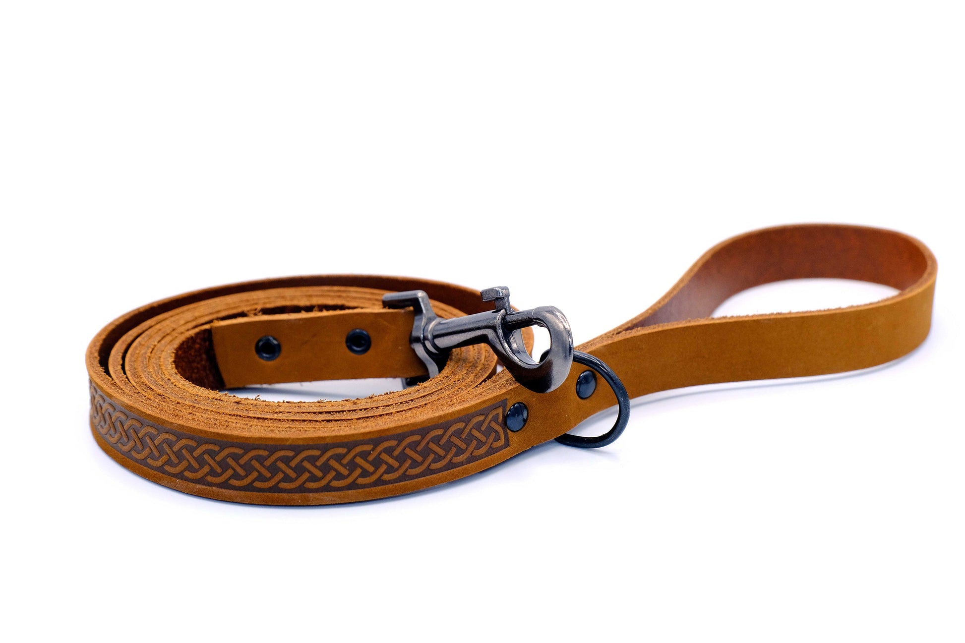 Celtic Sport Leather Collar and Leash Set - Boske.store