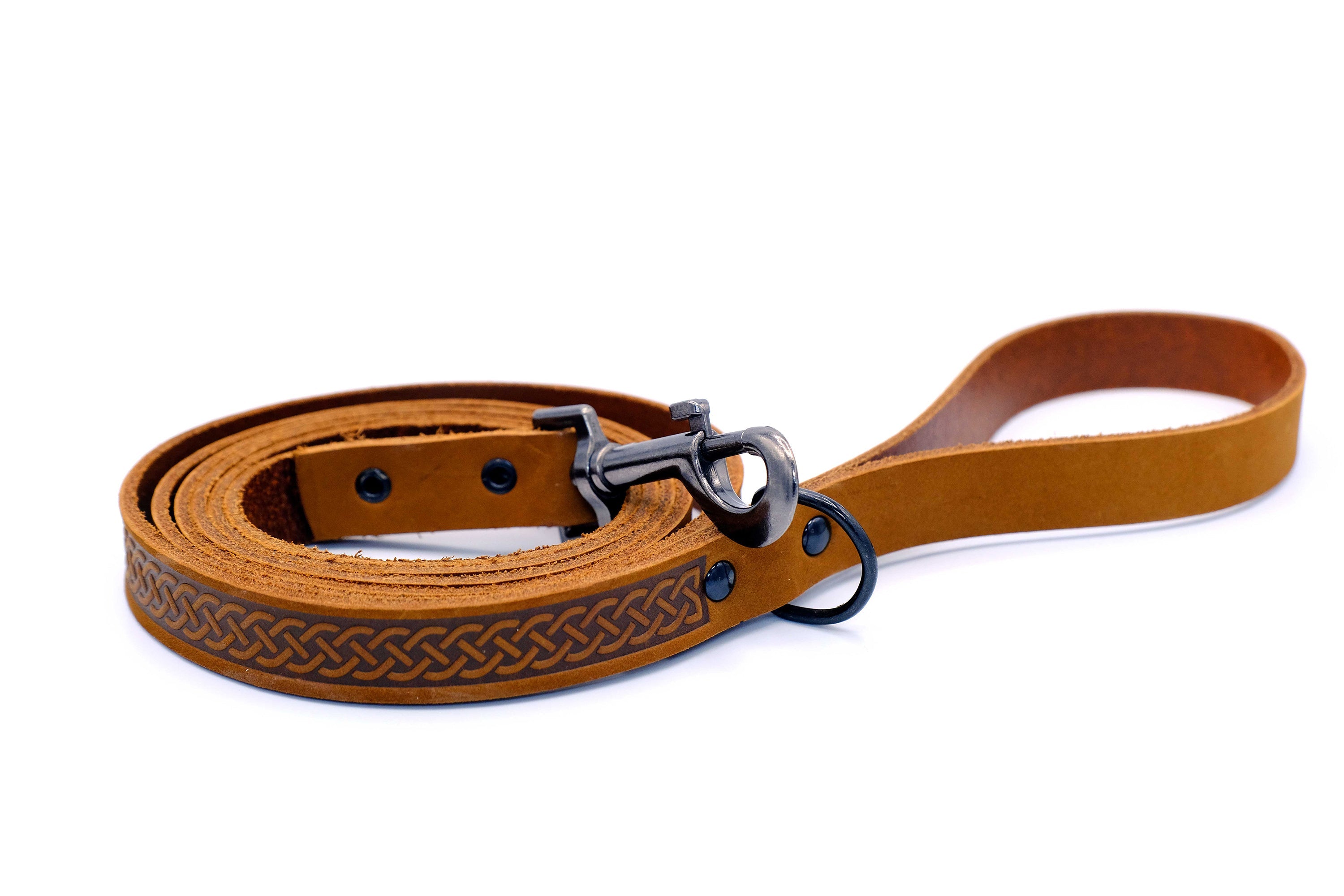 Celtic Sport Leather Collar and Leash Set - Boske.store