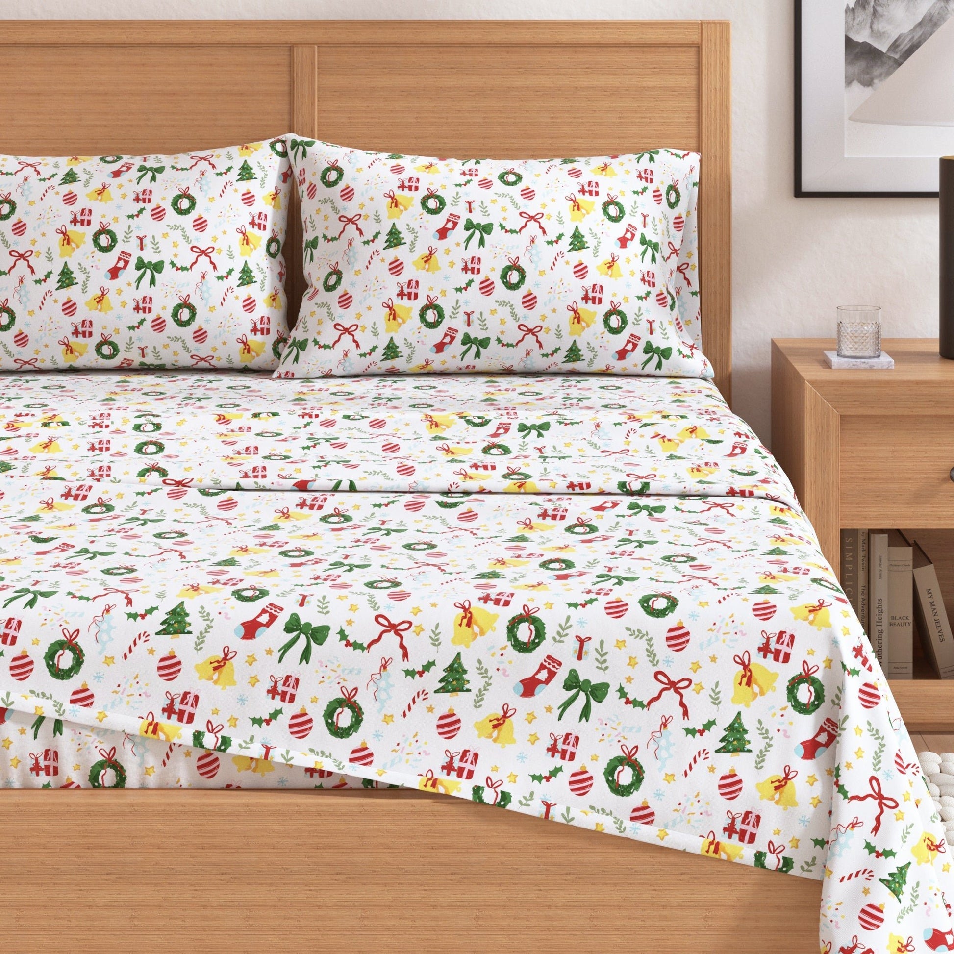 4 - Piece Turkish Cotton Christmas Flannel Sheet - Whittaker Collection - Boske.store