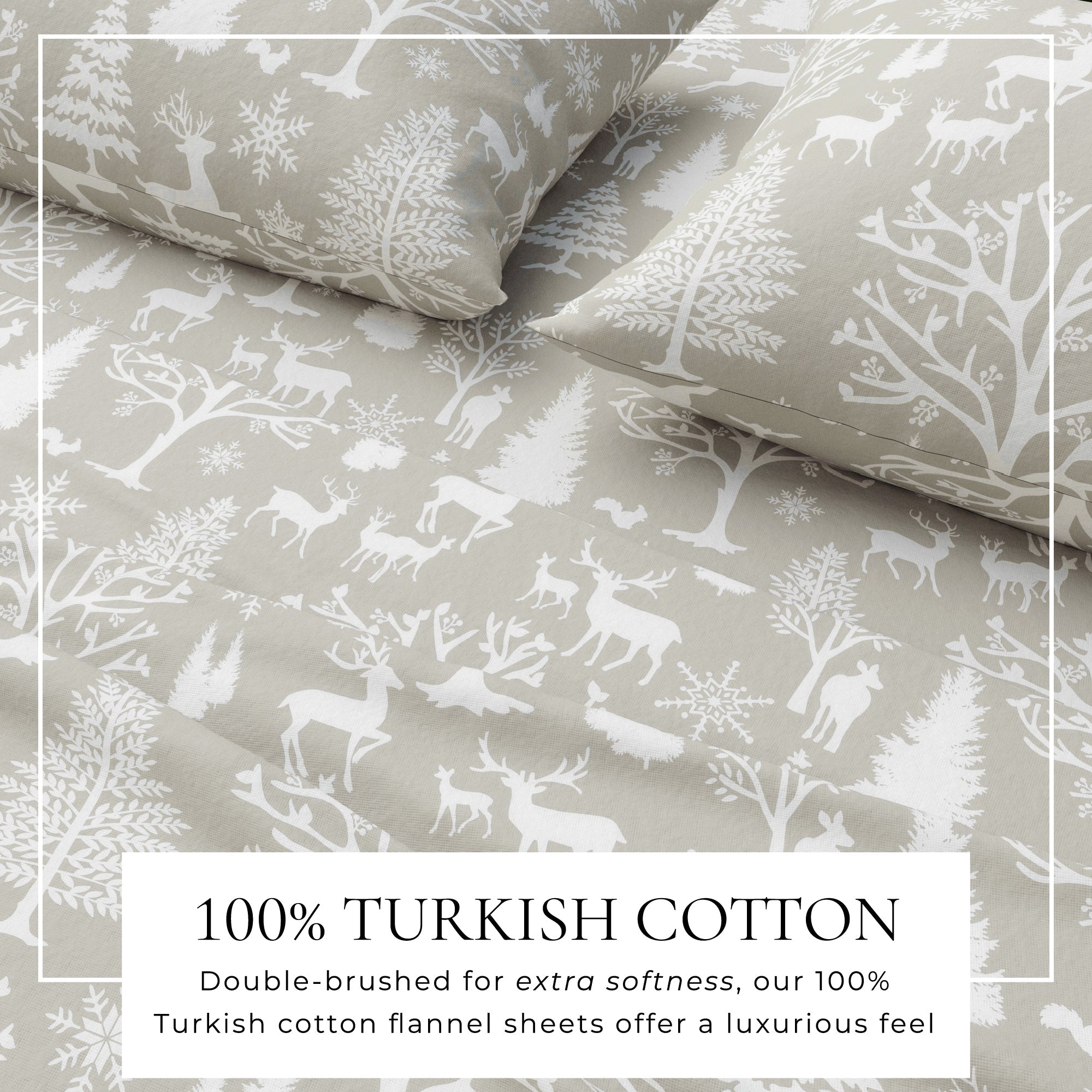 4 - Piece Turkish Cotton Flannel Sheet - Lakeview Collection - Boske.store