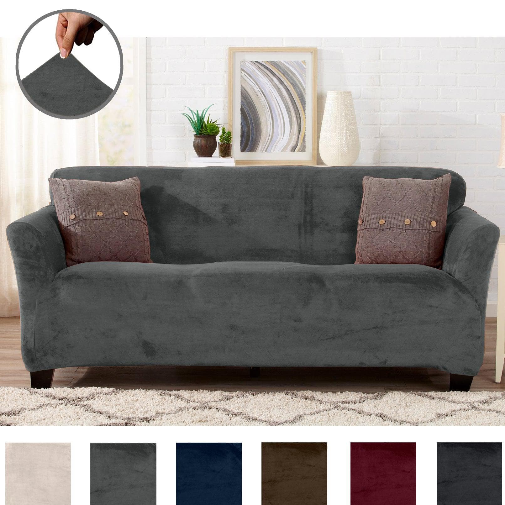 Velvet Stretch Slipcover - Gale Collection - Boske.store