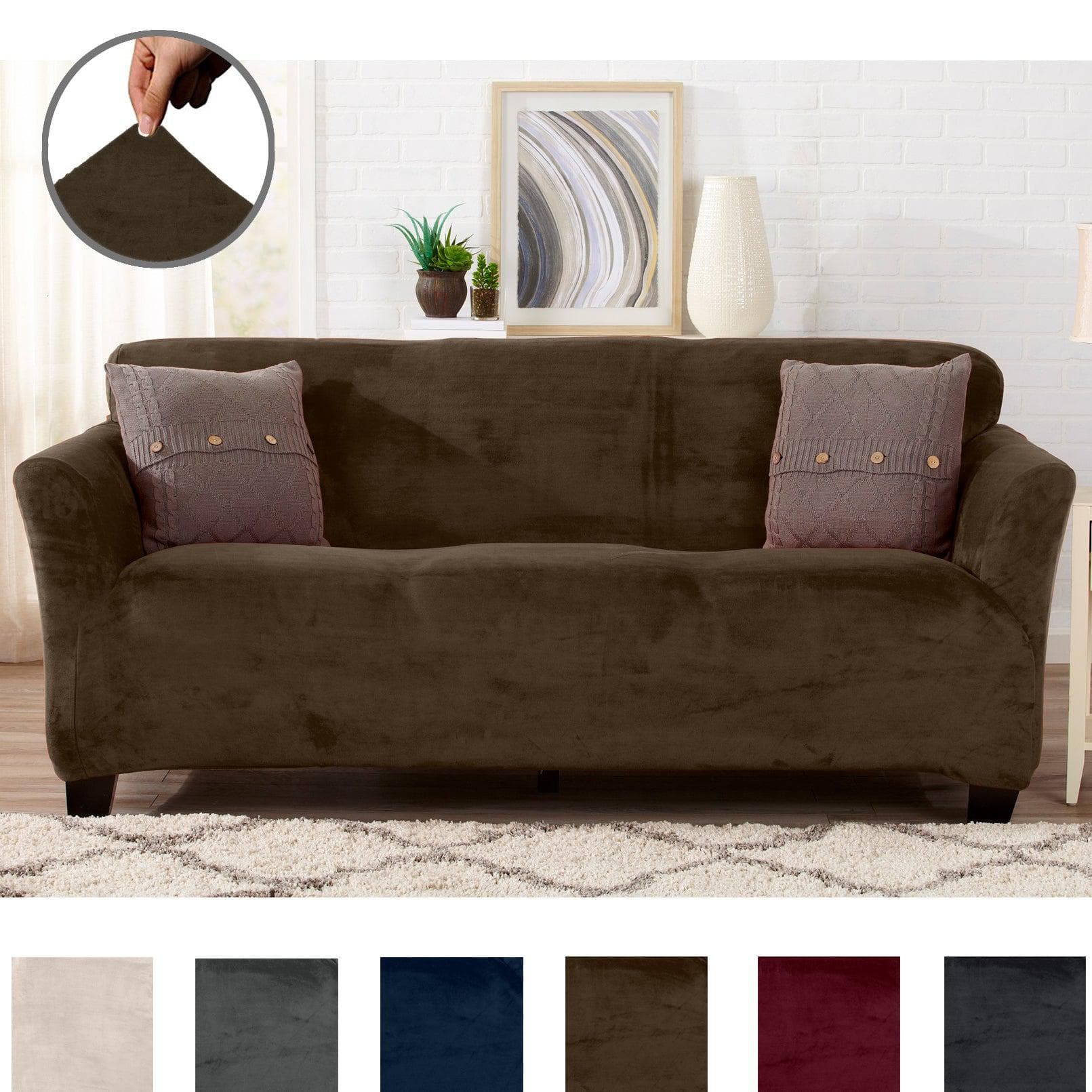 Velvet Stretch Slipcover - Gale Collection - Boske.store