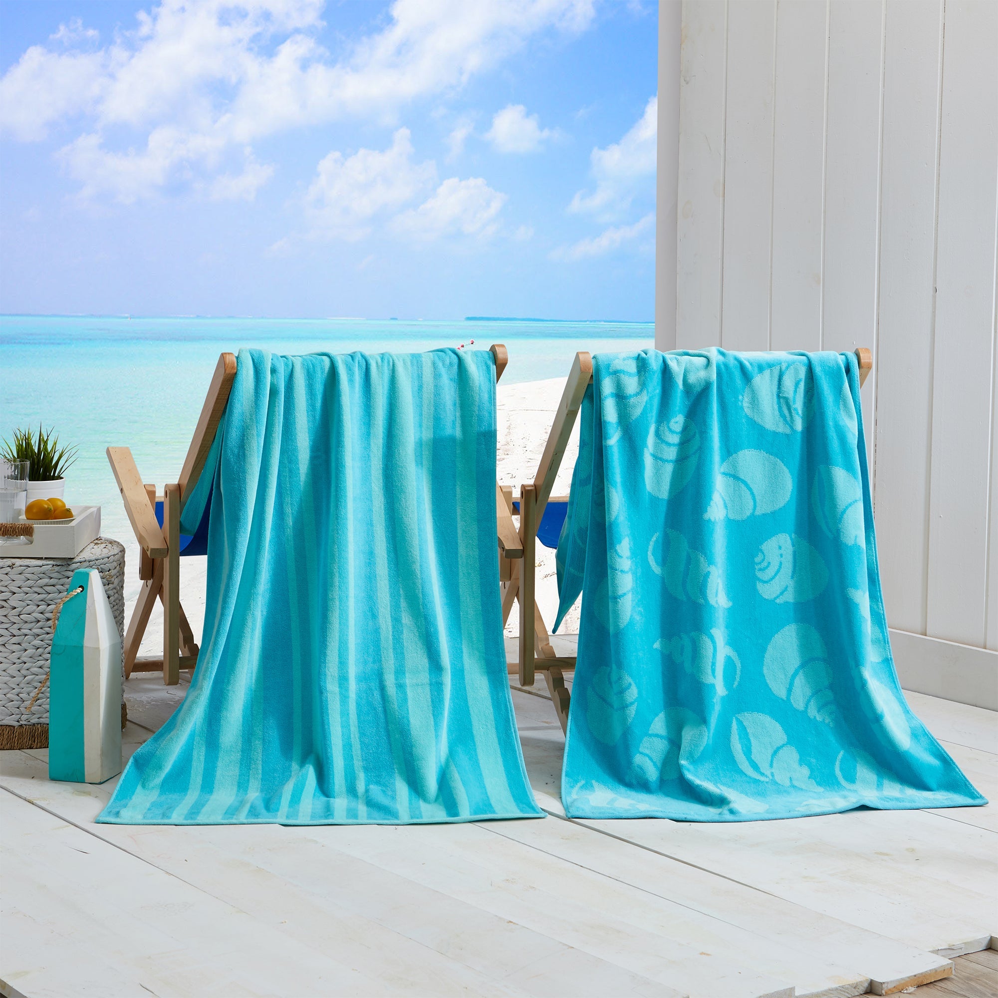 Cotton Velour Beach Towel - Maui Collection - Boske.store