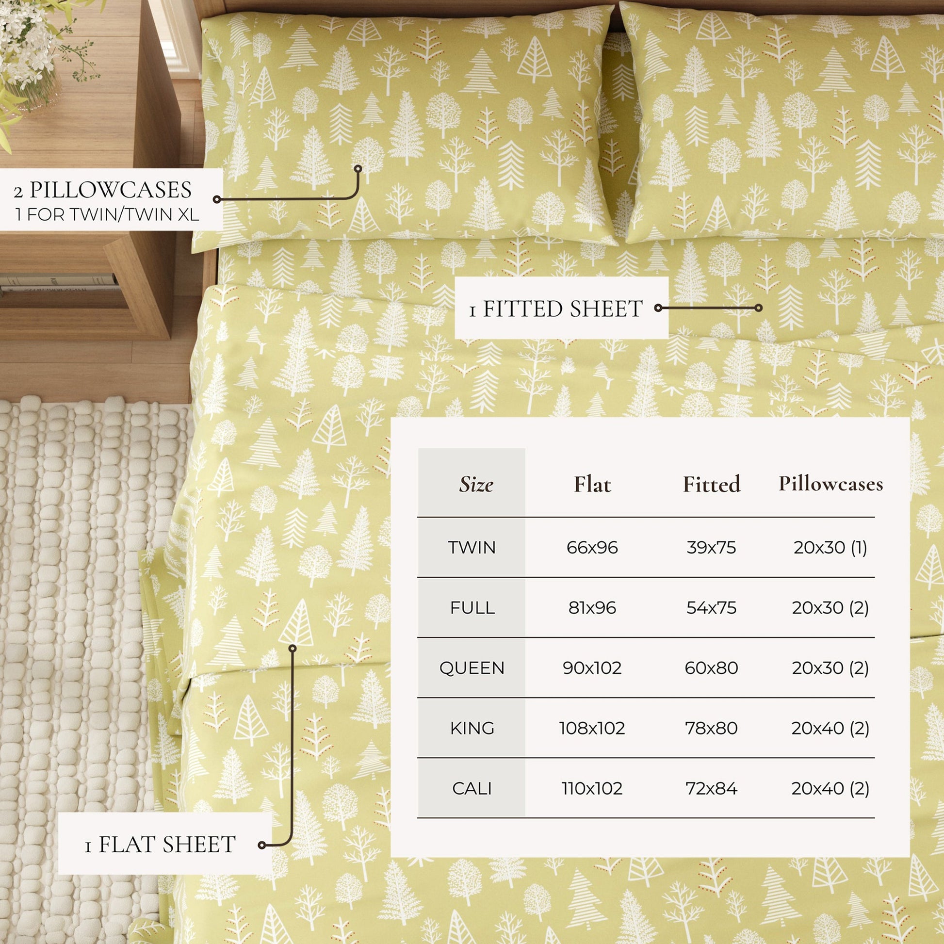 4 - Piece Turkish Cotton Flannel Sheet - Lakeview Collection - Boske.store