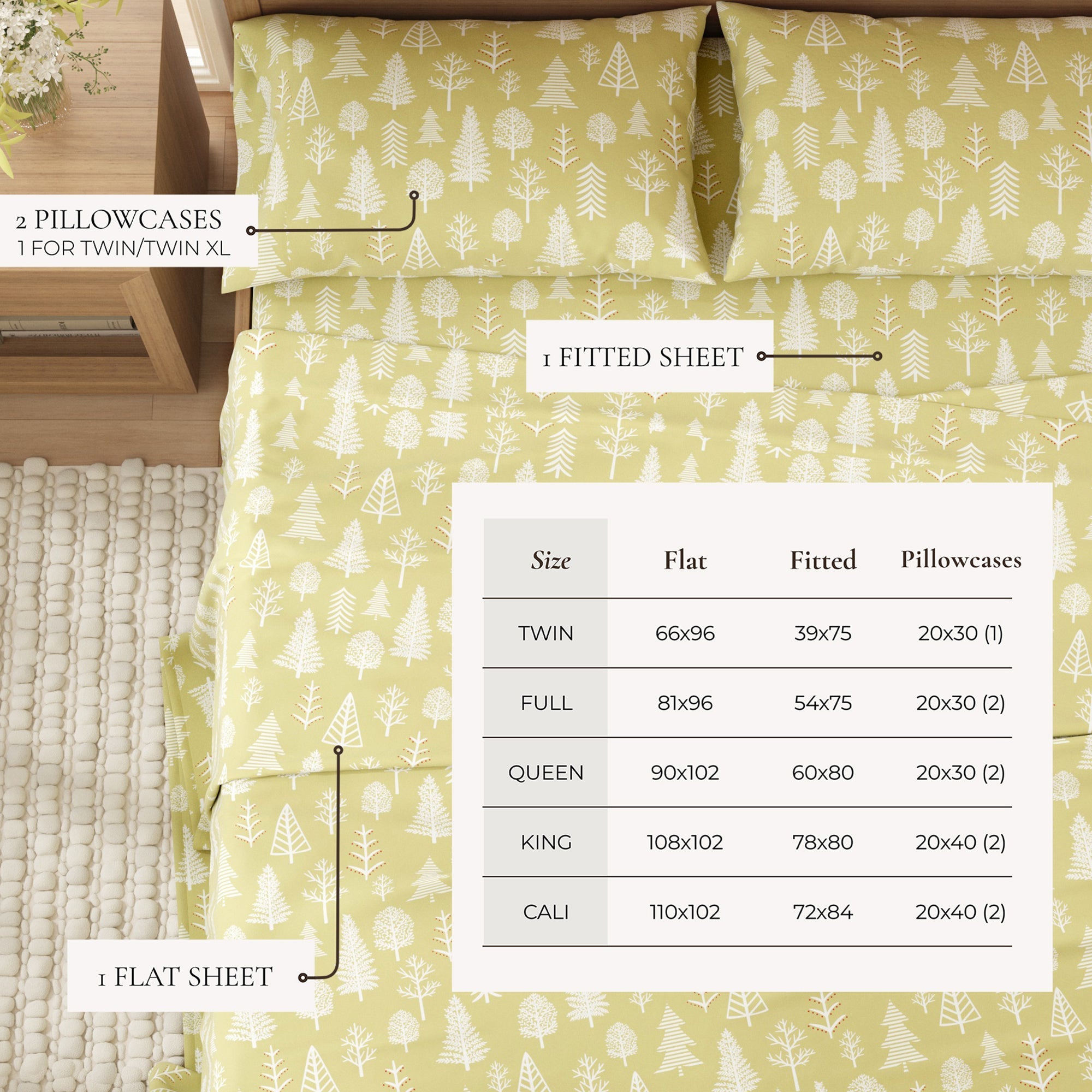 4 - Piece Turkish Cotton Flannel Sheet - Lakeview Collection - Boske.store