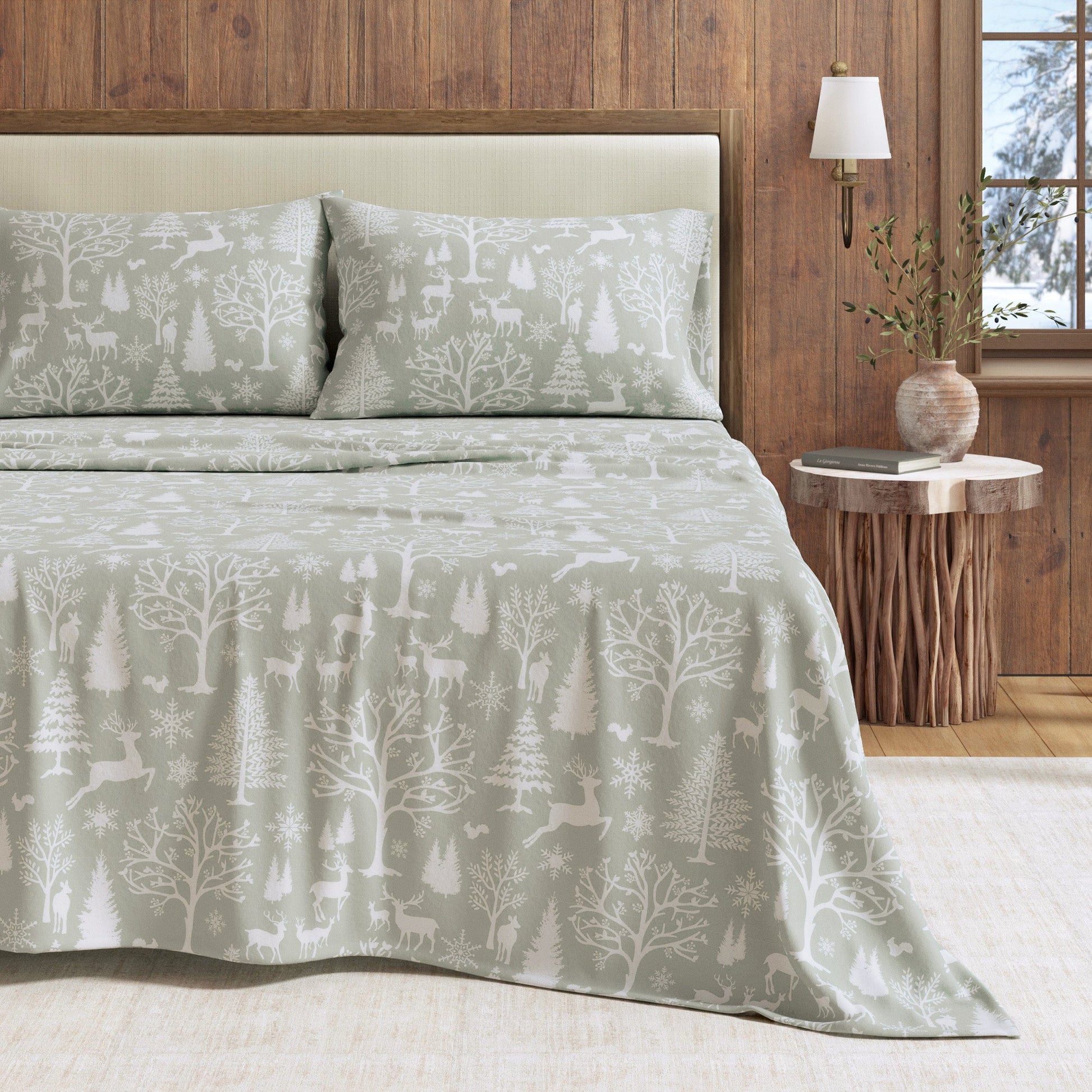4 - Piece Turkish Cotton Flannel Sheet - Lakeview Collection - Boske.store