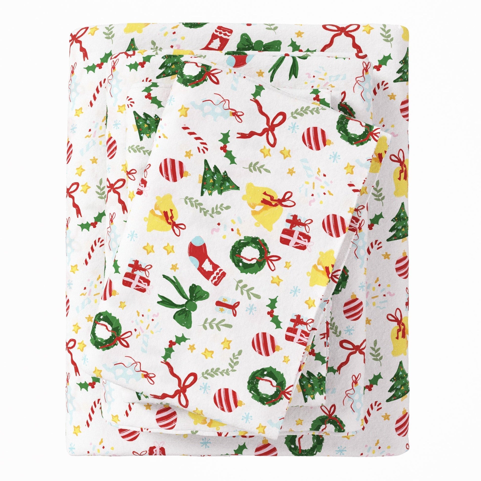 4 - Piece Turkish Cotton Christmas Flannel Sheet - Whittaker Collection - Boske.store