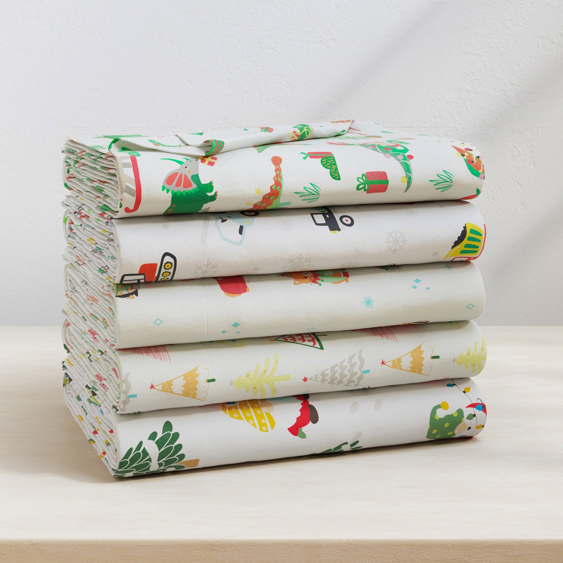 4 - Piece Turkish Cotton Christmas Flannel Sheet - Whittaker Collection - Boske.store