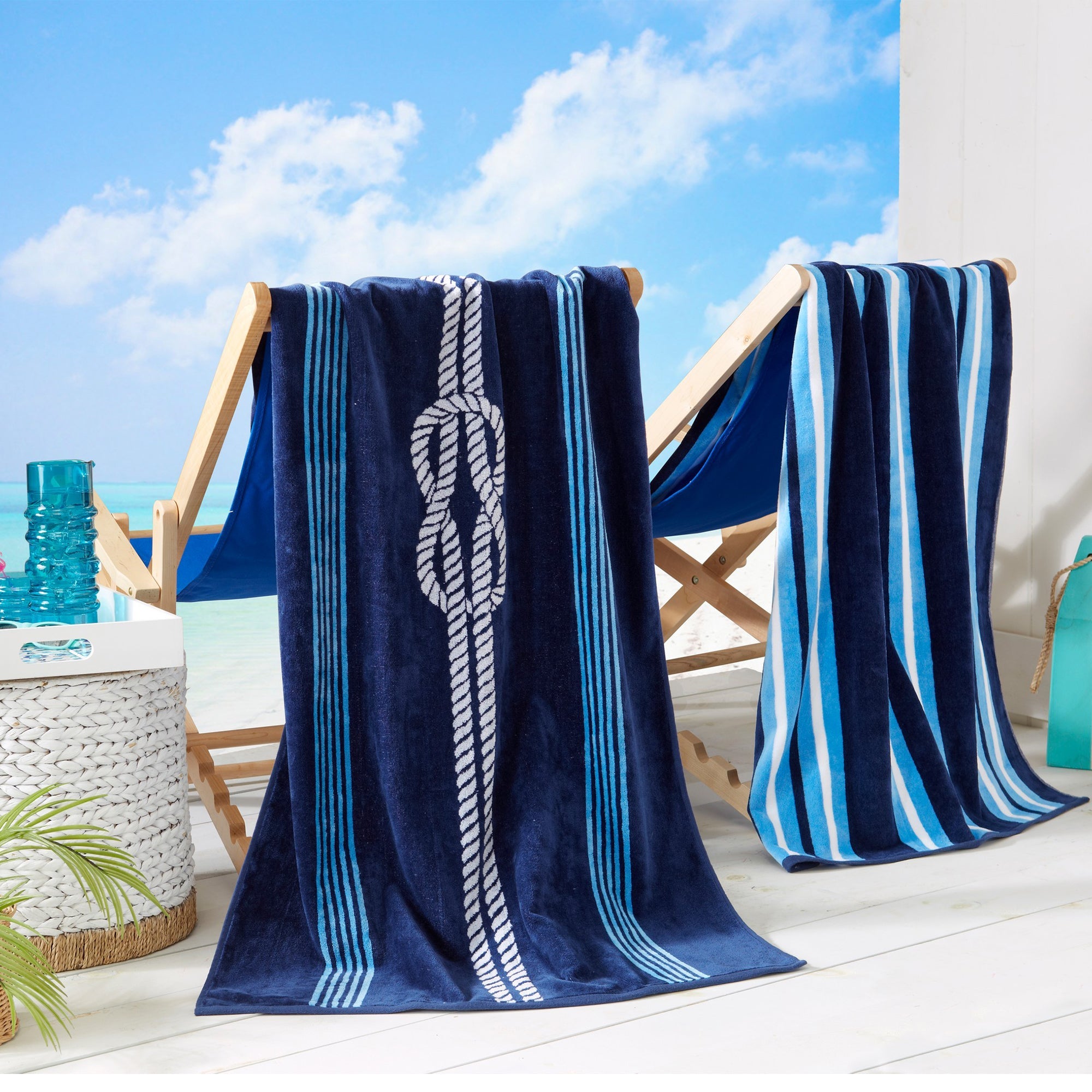 Cotton Velour Beach Towel - Maui Collection - Boske.store