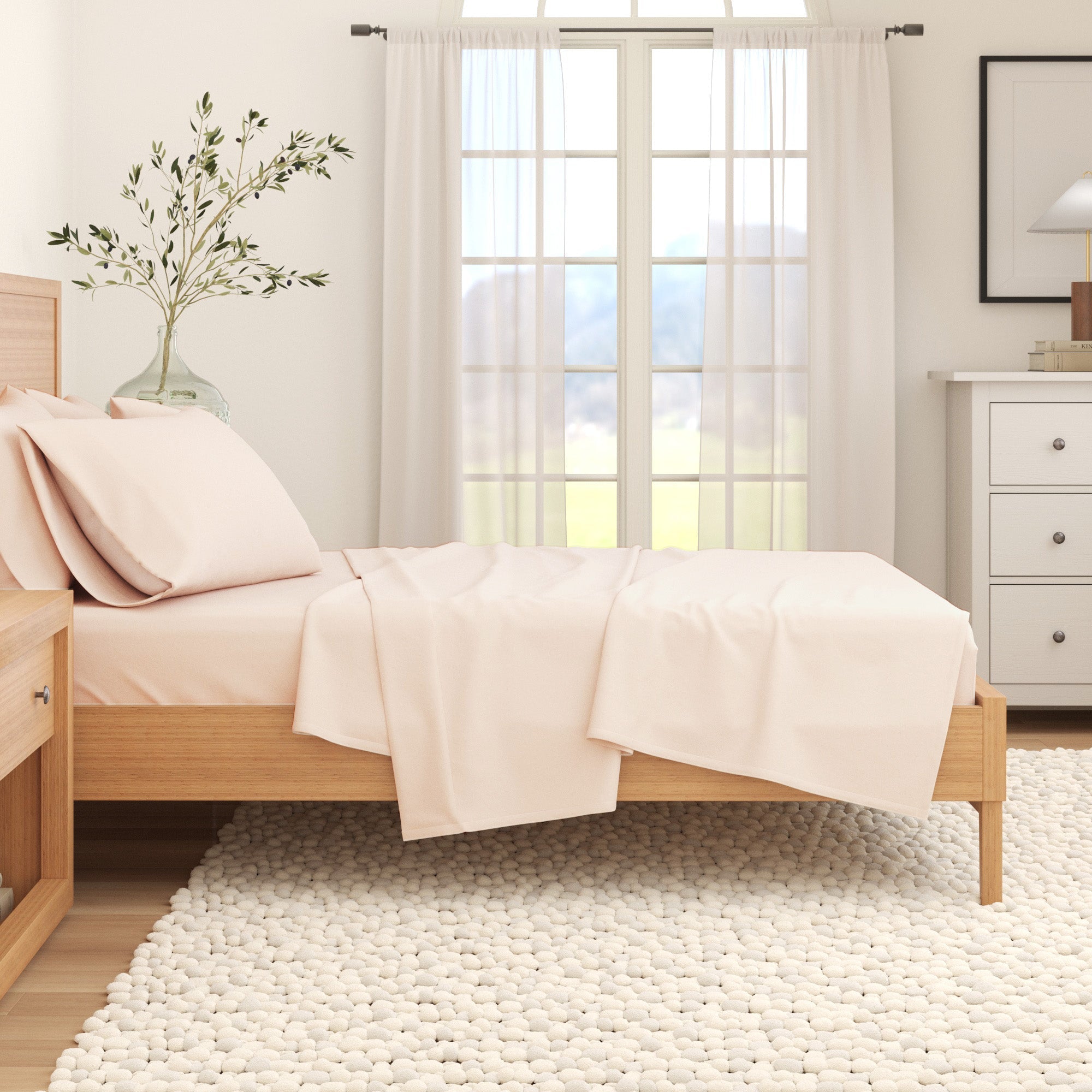 4 - Piece Cotton Solid Flannel Sheet - Nordic Collection - Boske.store