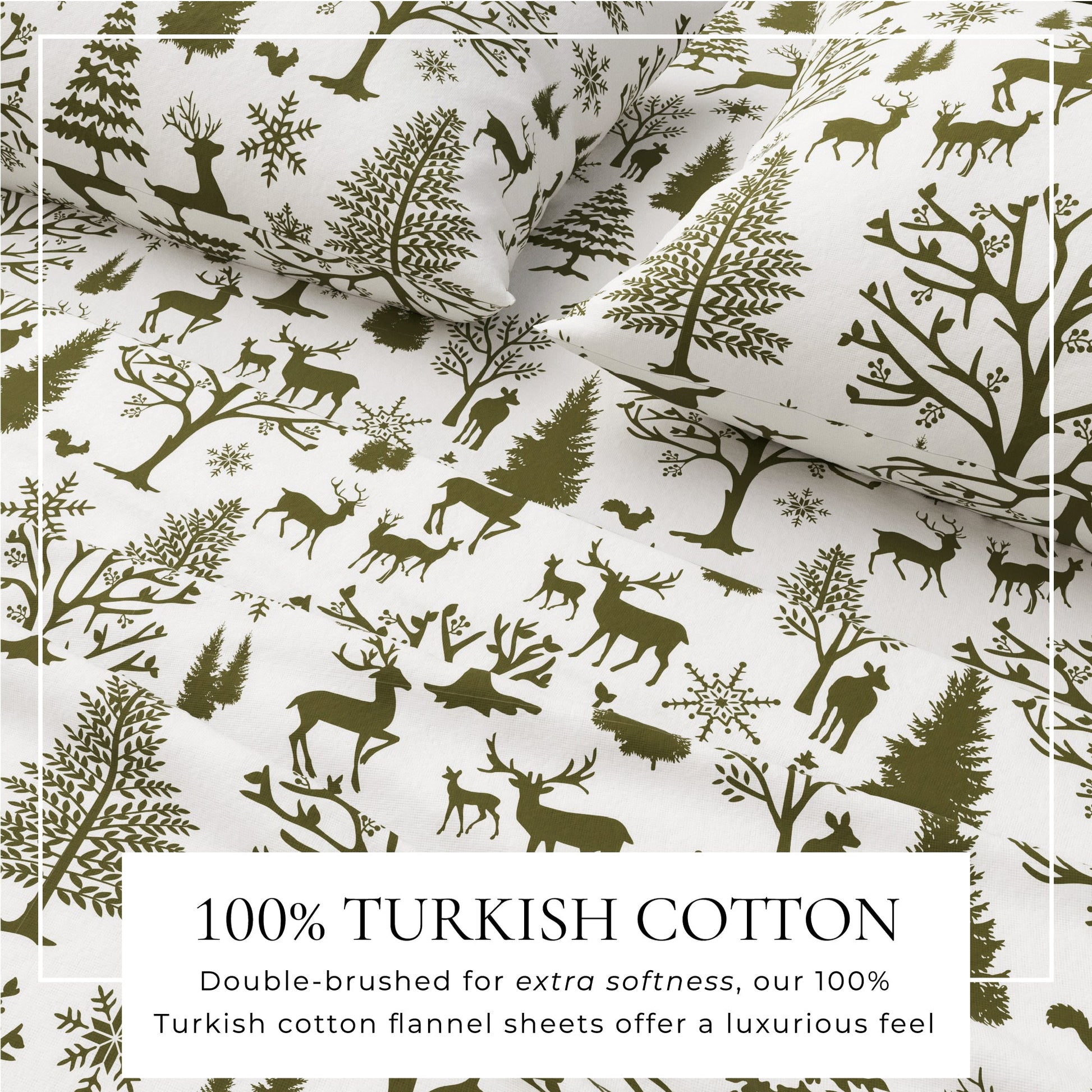 4 - Piece Turkish Cotton Flannel Sheet - Lakeview Collection - Boske.store
