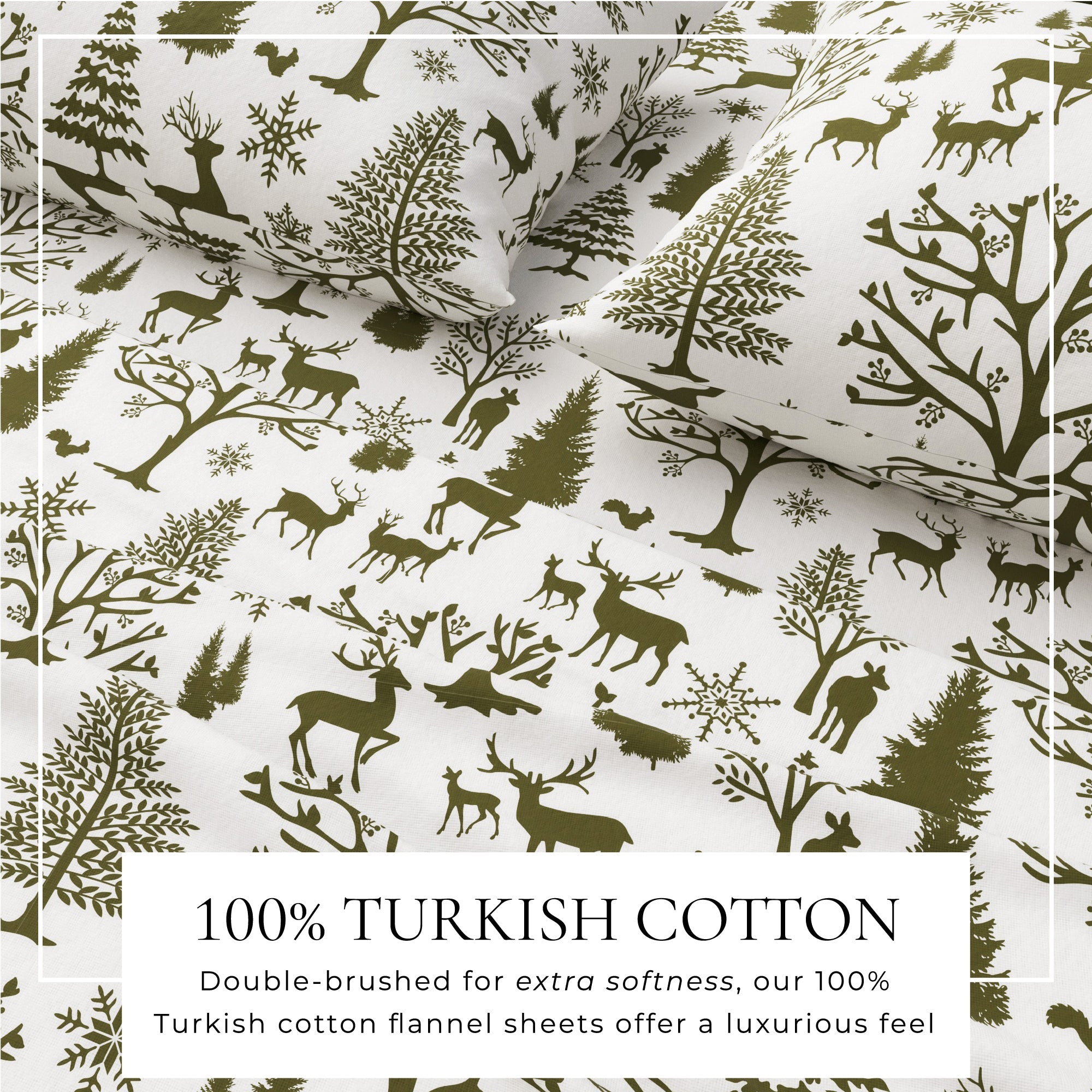 4 - Piece Turkish Cotton Flannel Sheet - Lakeview Collection - Boske.store