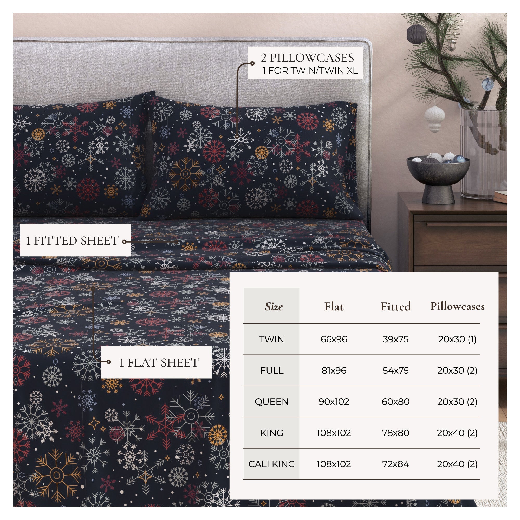 4 - Piece Turkish Cotton Flannel Sheet - Lakeview Collection - Boske.store