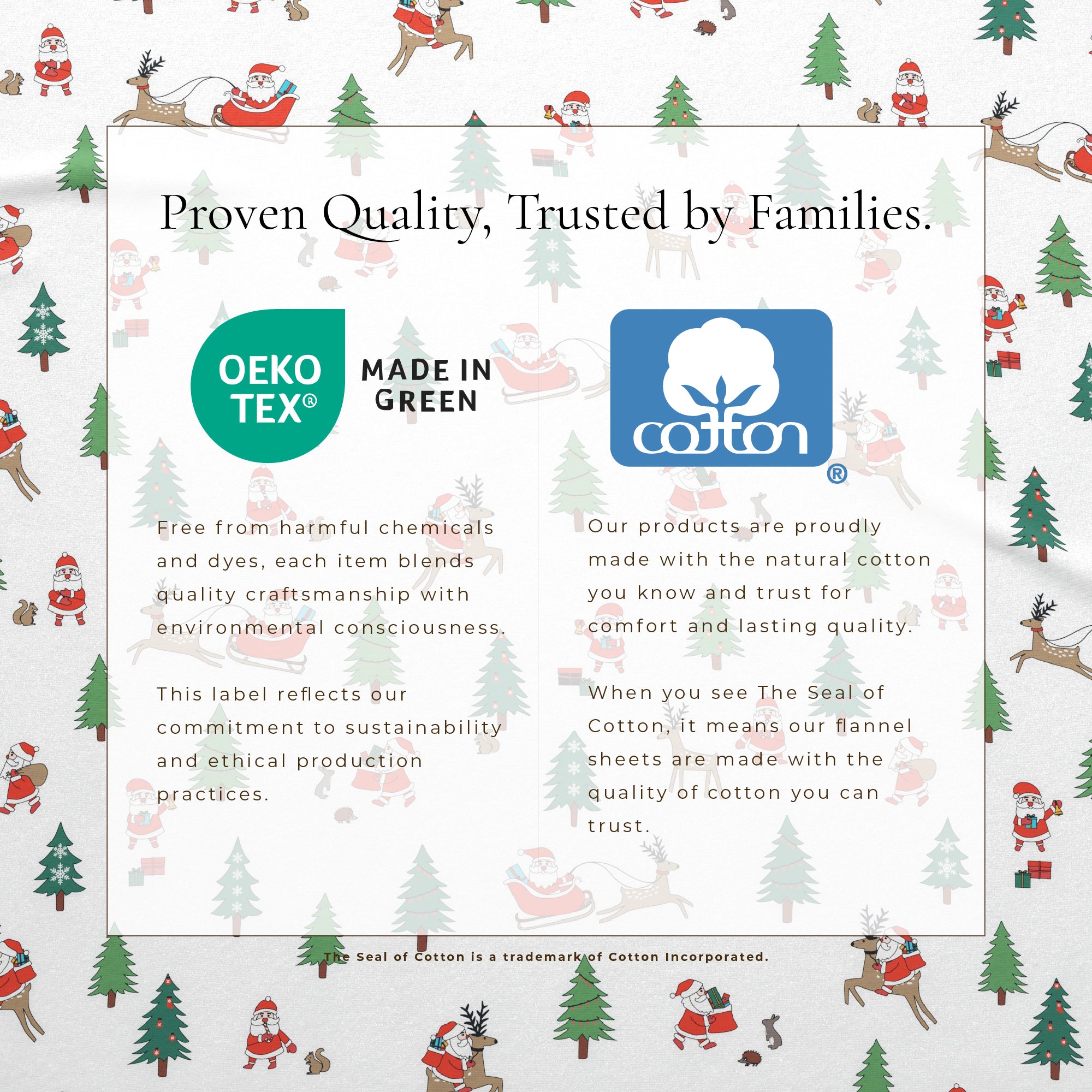 4 - Piece Turkish Cotton Christmas Flannel Sheet - Whittaker Collection - Boske.store