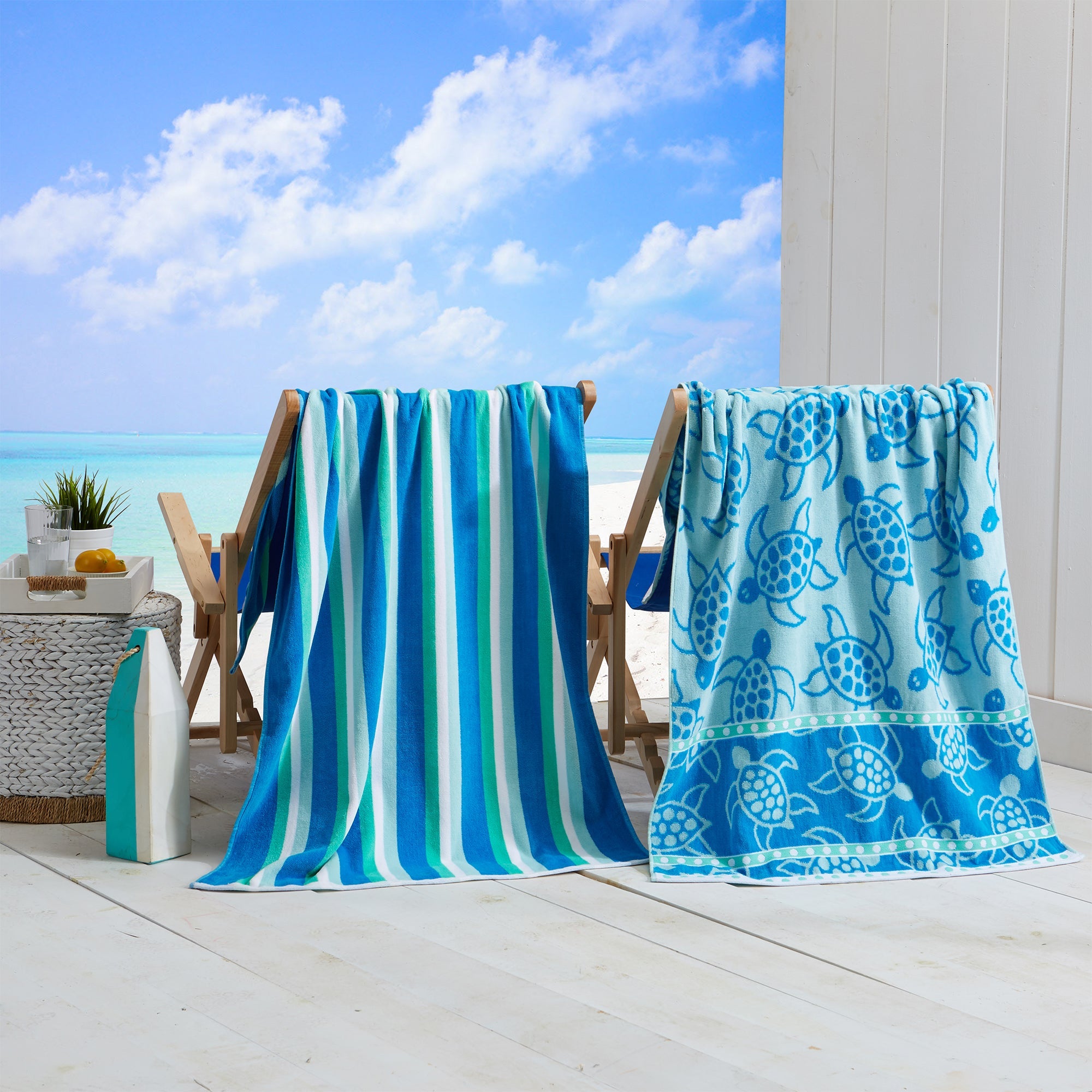 Cotton Velour Beach Towel - Maui Collection - Boske.store