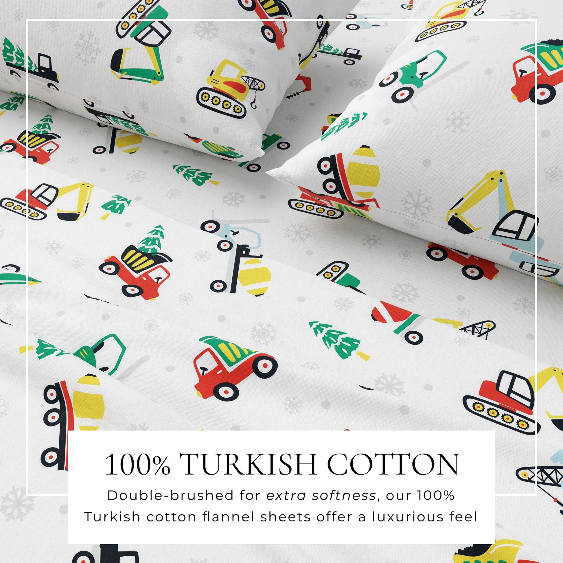 4 - Piece Turkish Cotton Christmas Flannel Sheet - Whittaker Collection - Boske.store
