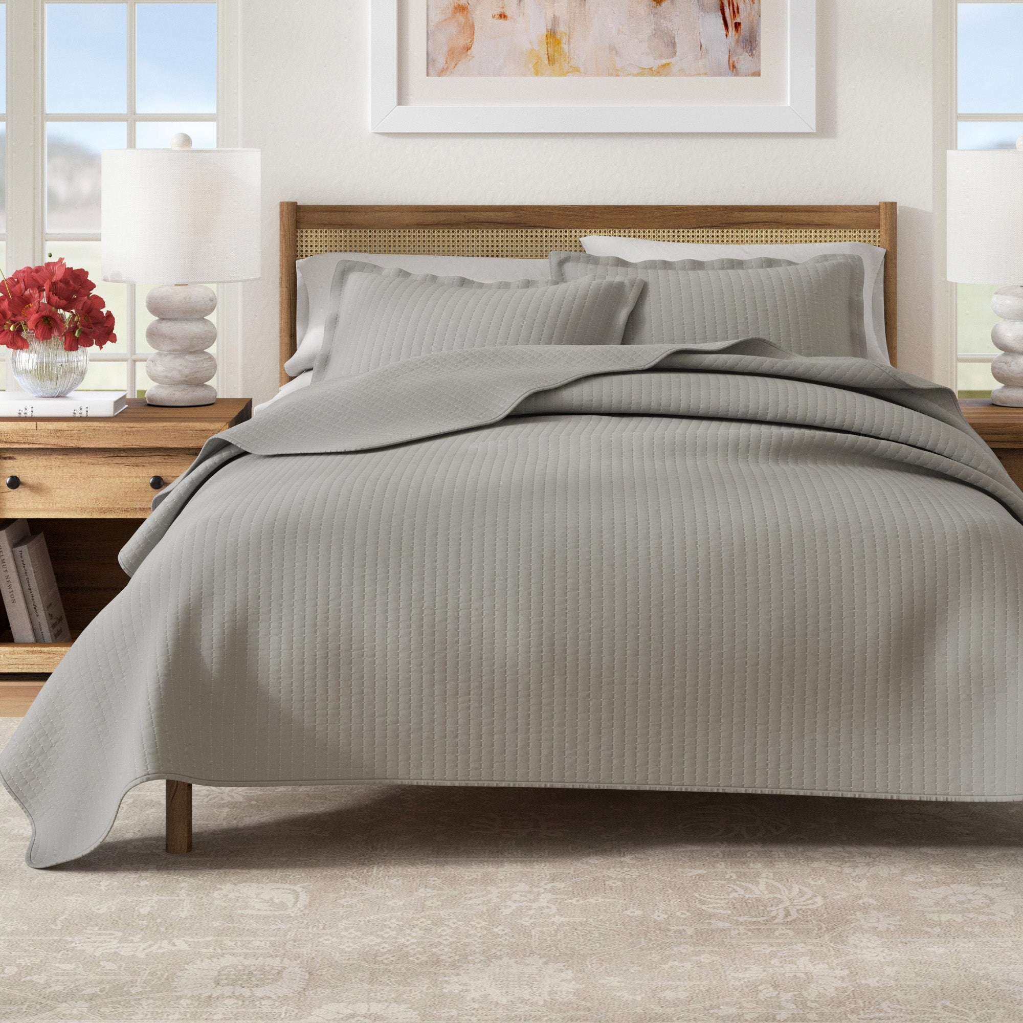 3 - Piece Solid Quilt - Alicia Collection - Boske.store