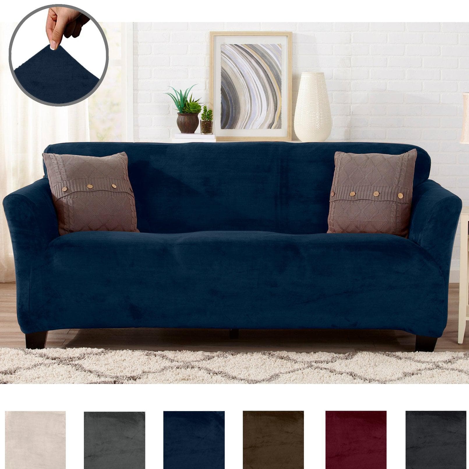 Velvet Stretch Slipcover - Gale Collection - Boske.store