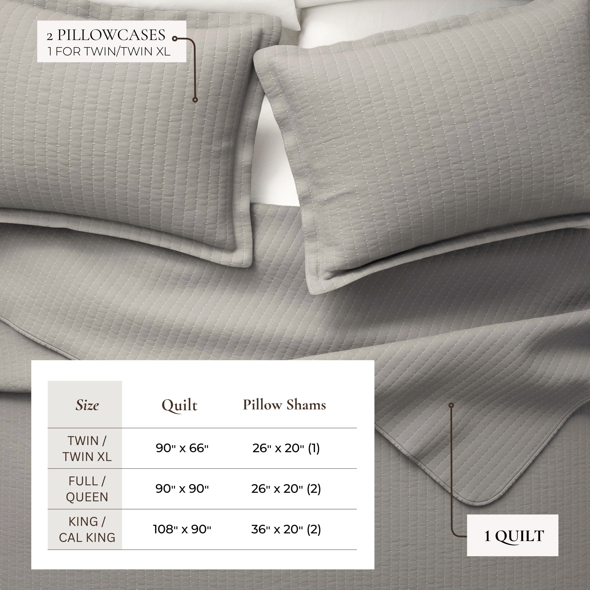 3 - Piece Solid Quilt - Alicia Collection - Boske.store