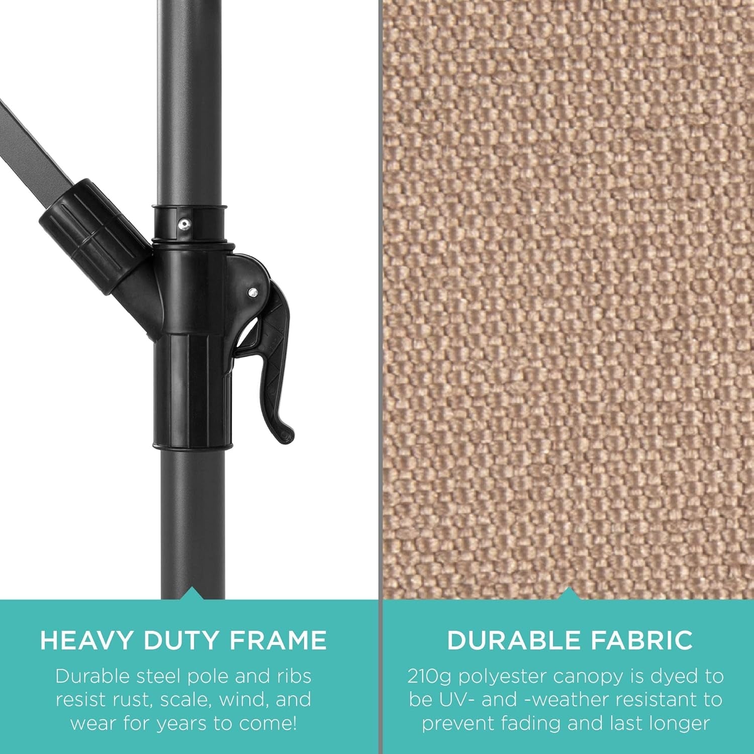 10 Ft Offset Patio Umbrella With Easy Tilt Adjustment And 8 Ribs