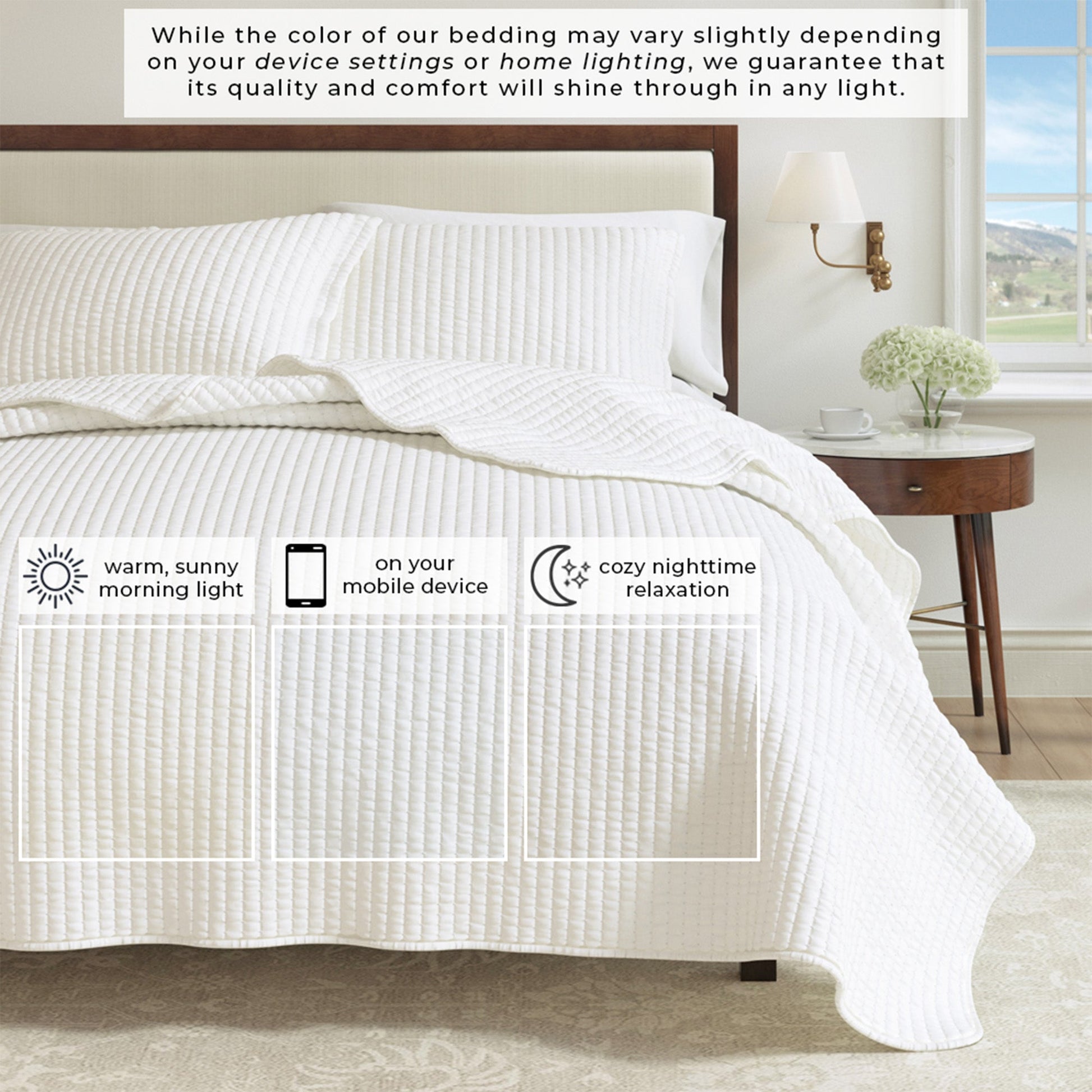 3 - Piece Solid Quilt - Alicia Collection - Boske.store