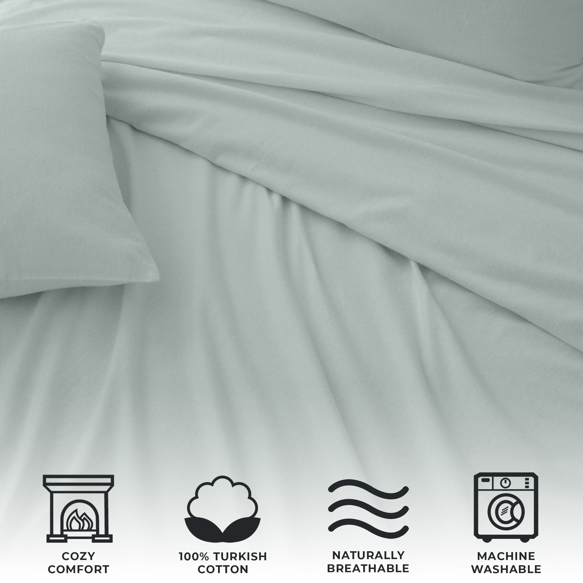 4 - Piece Turkish Cotton Flannel Sheet - Raye Collection - Boske.store