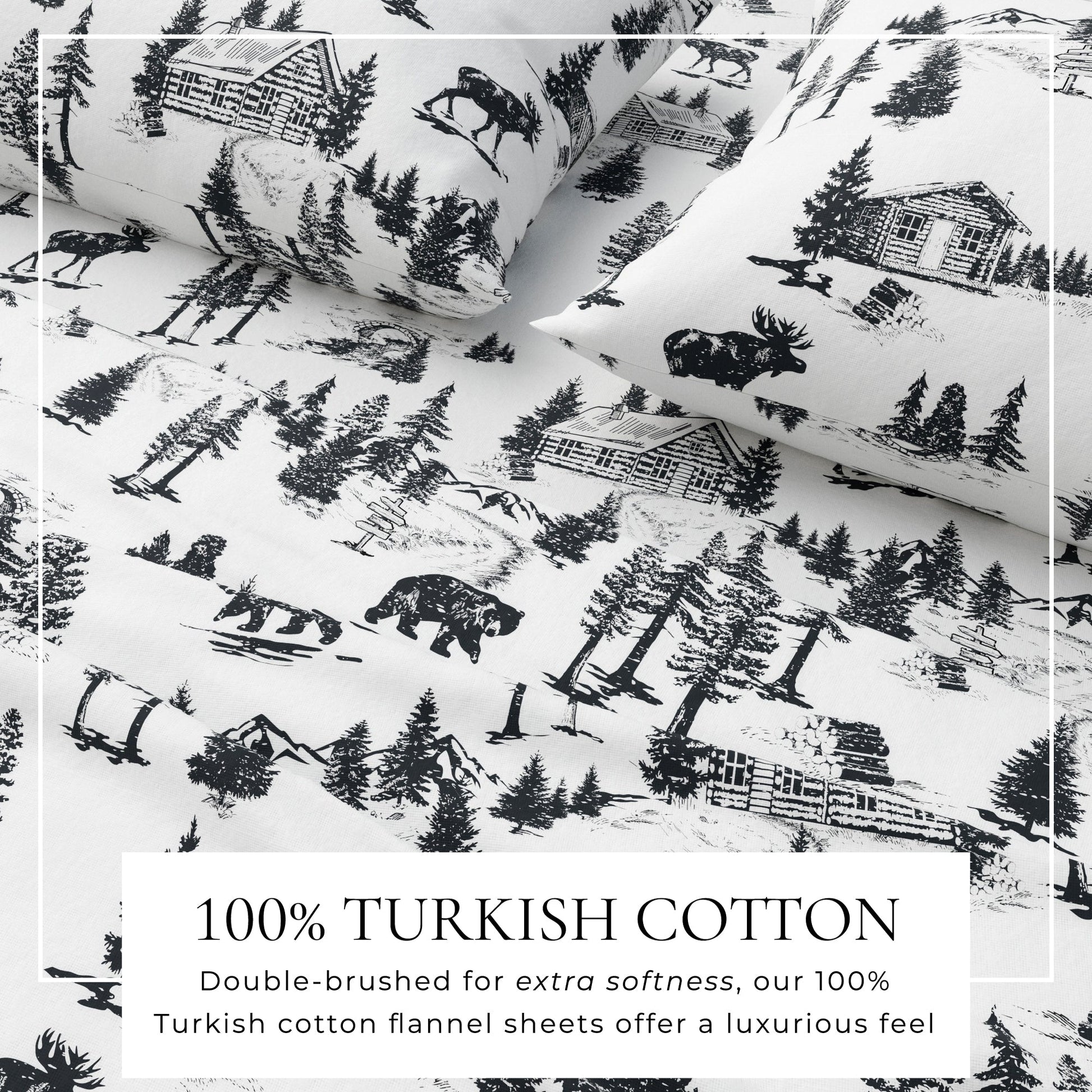 4 - Piece Turkish Cotton Flannel Sheet - Lakeview Collection - Boske.store