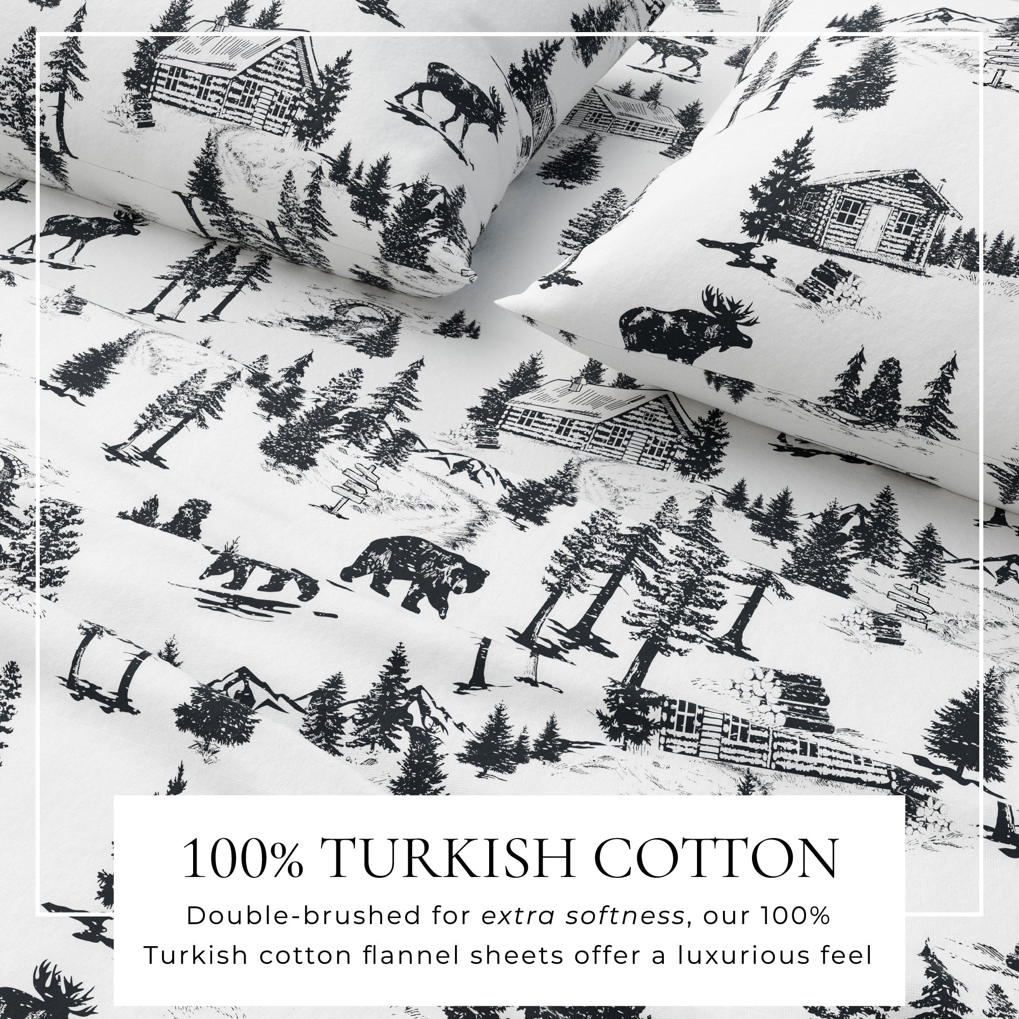 4 - Piece Turkish Cotton Flannel Sheet - Lakeview Collection - Boske.store