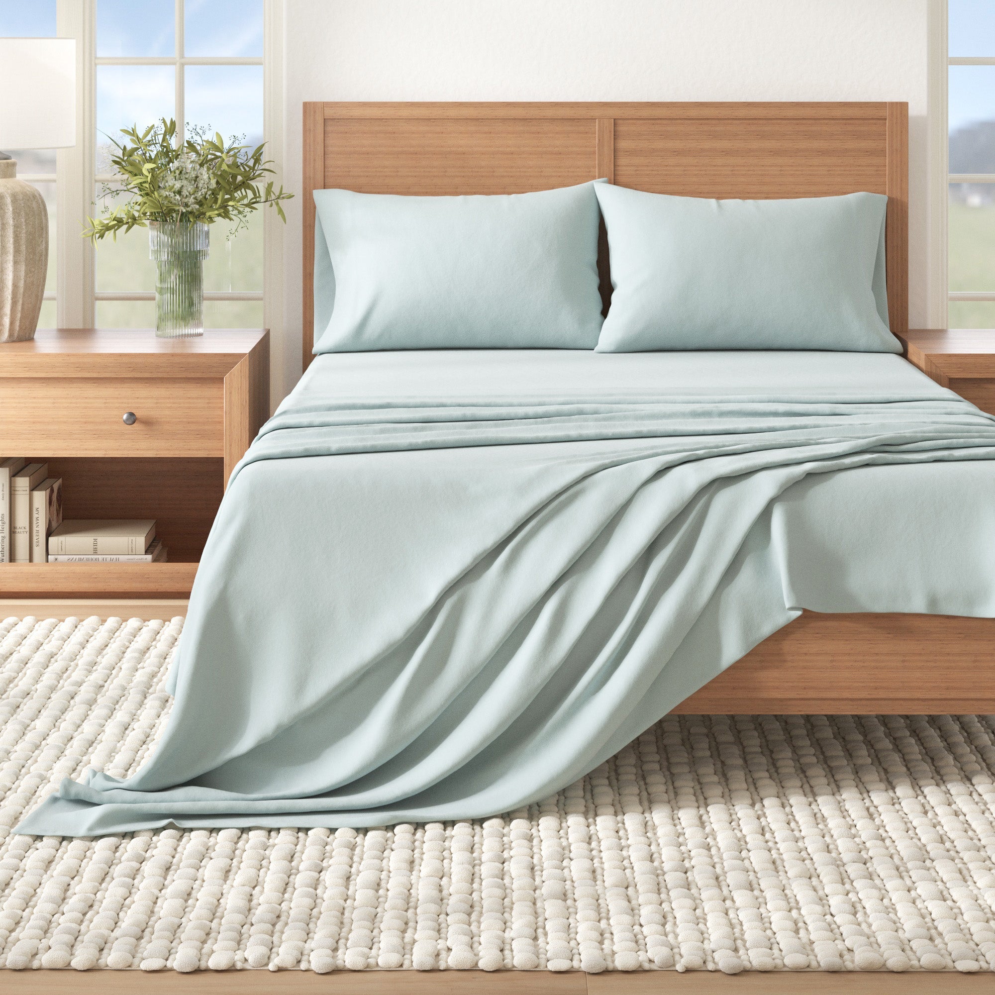 4 - Piece Cotton Solid Flannel Sheet - Nordic Collection - Boske.store