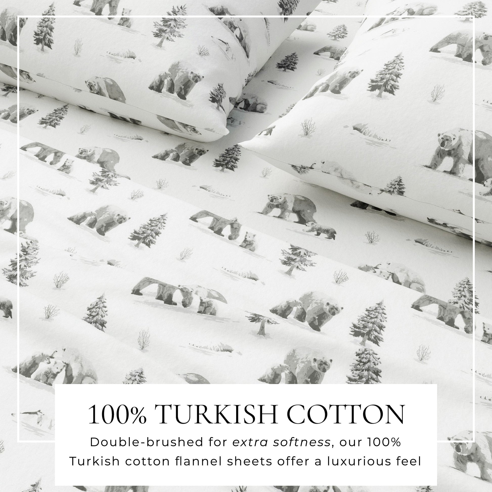 4 - Piece Turkish Cotton Flannel Sheet - Lakeview Collection - Boske.store