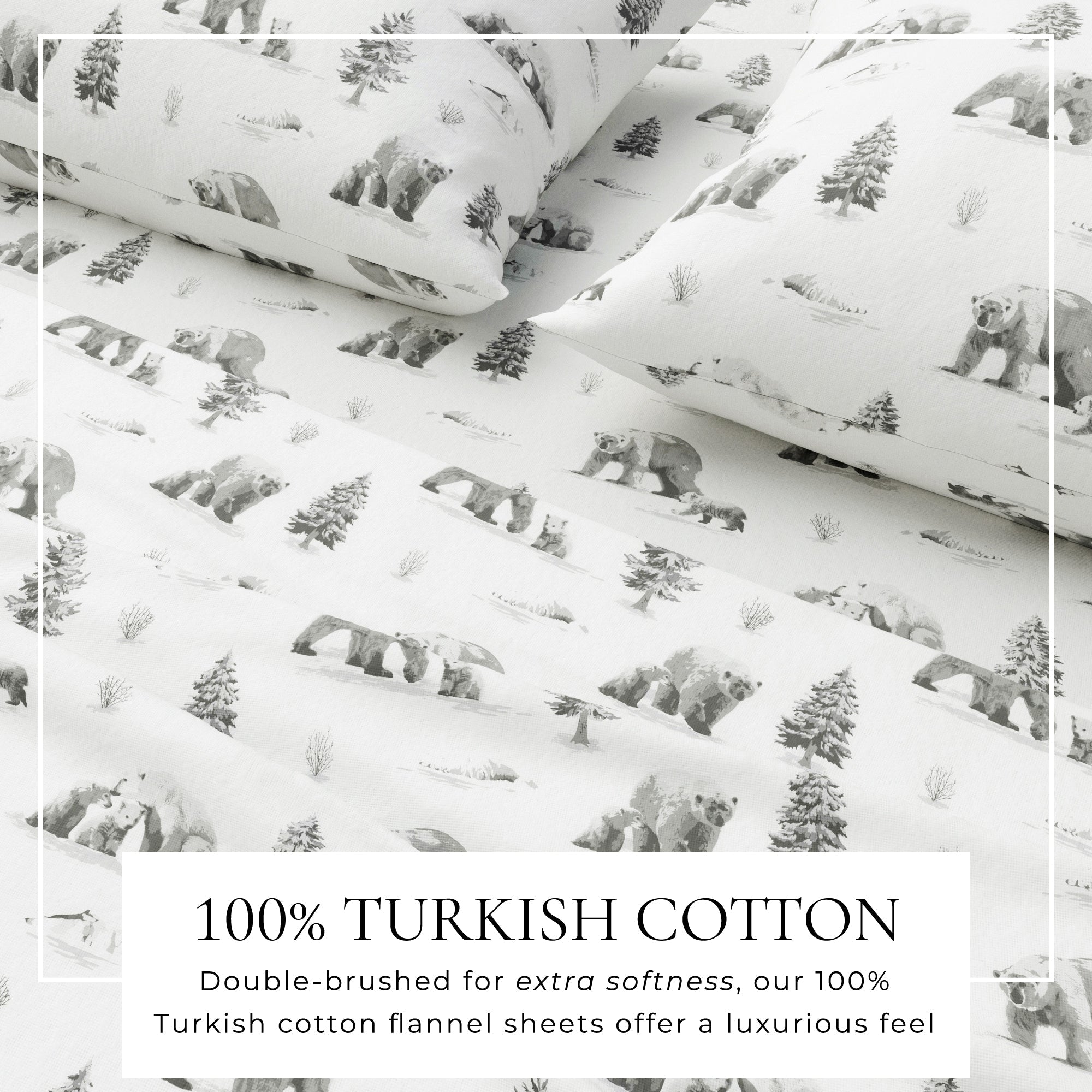 4 - Piece Turkish Cotton Flannel Sheet - Lakeview Collection - Boske.store