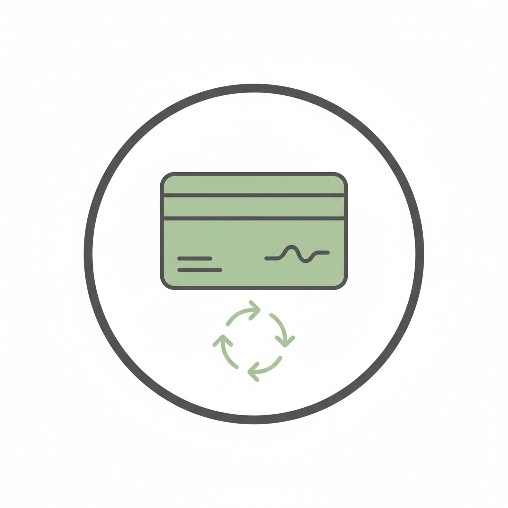 Flexible payment icon with circle