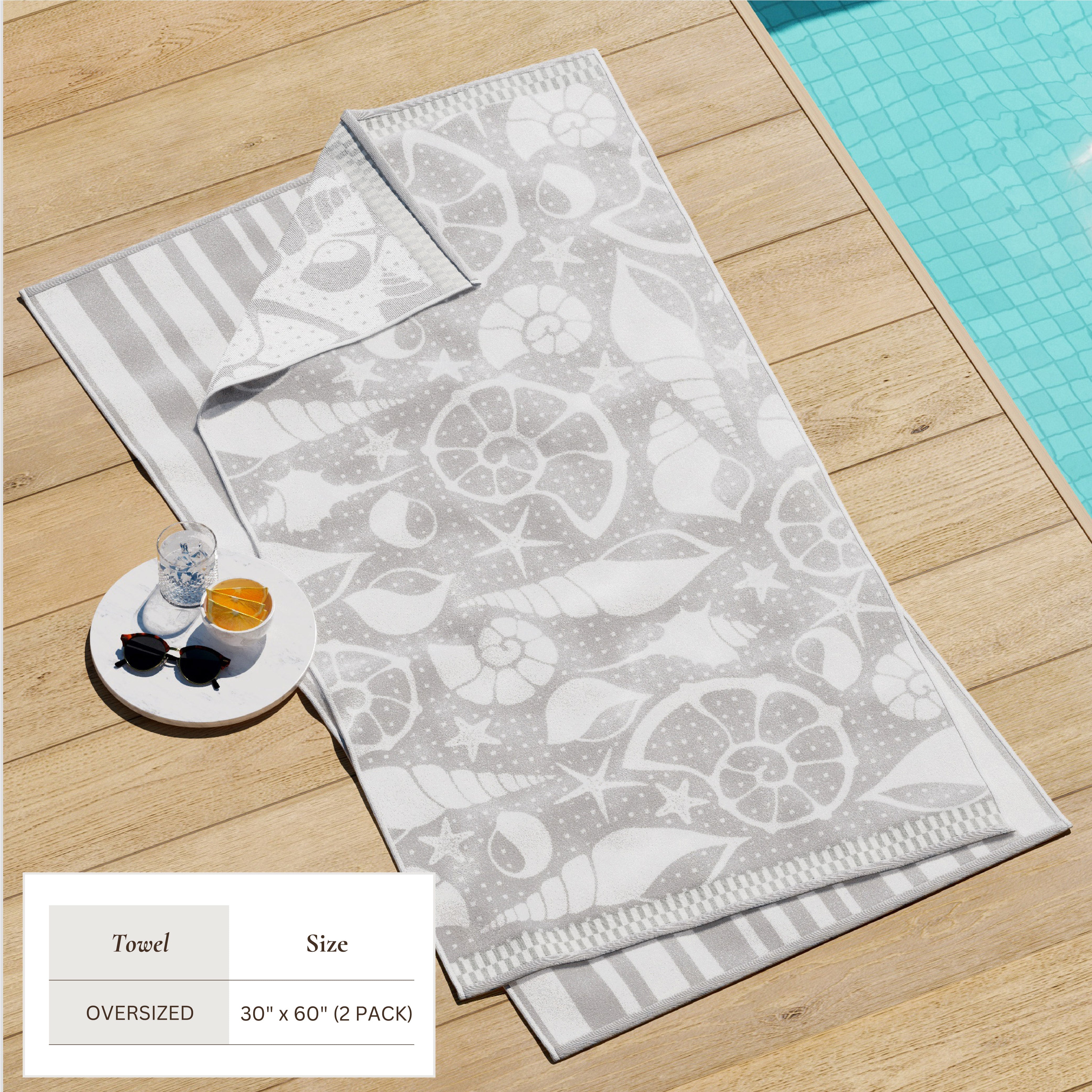Cotton Velour Beach Towel - Maui Collection - Boske.store