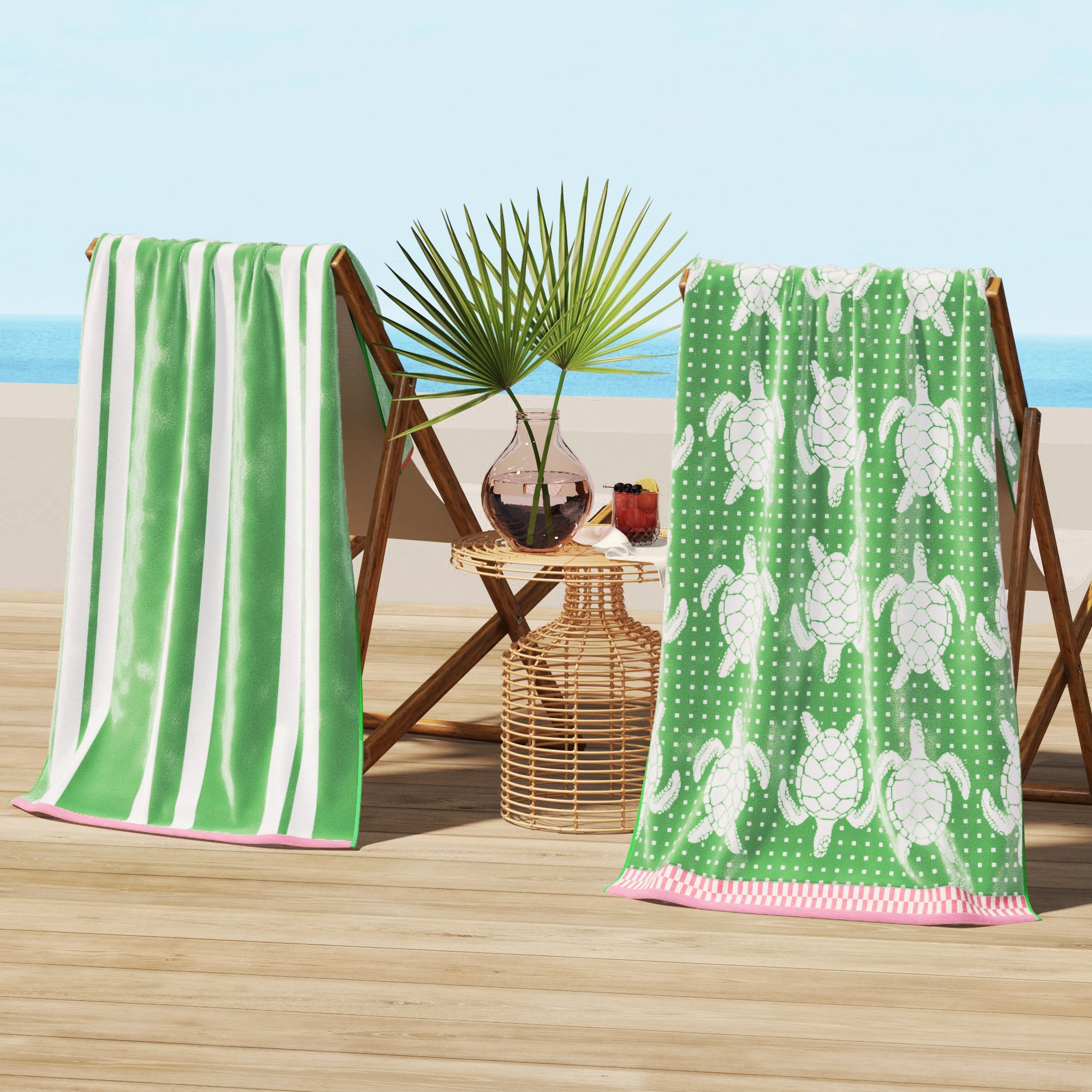Cotton Velour Beach Towel - Maui Collection - Boske.store