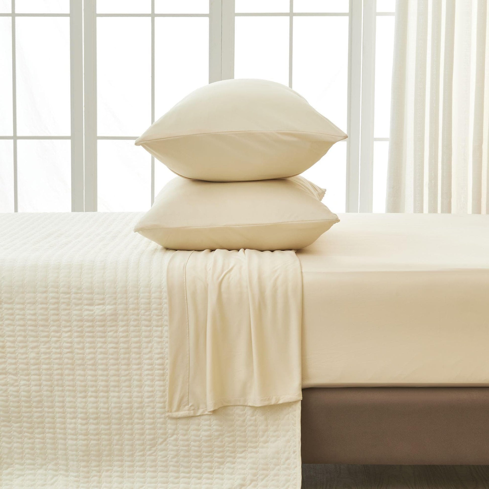 4 - Piece Interlock Microfiber Sheet Set - Mackenna Collection - Boske.store