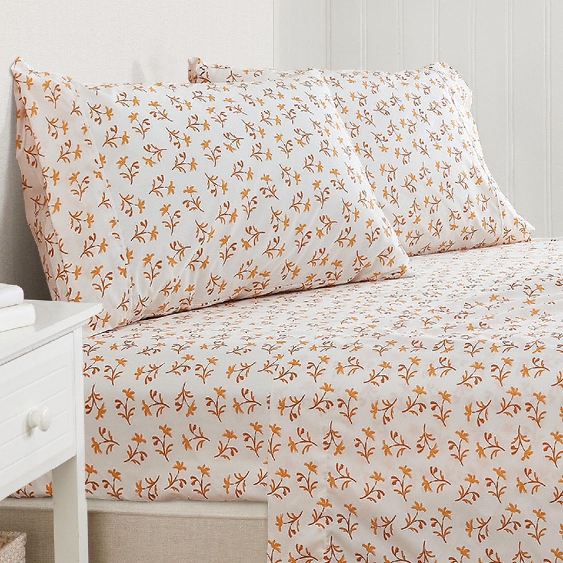4 Piece Watercolor Floral Microfiber Sheet - Delia Collection - Boske.store