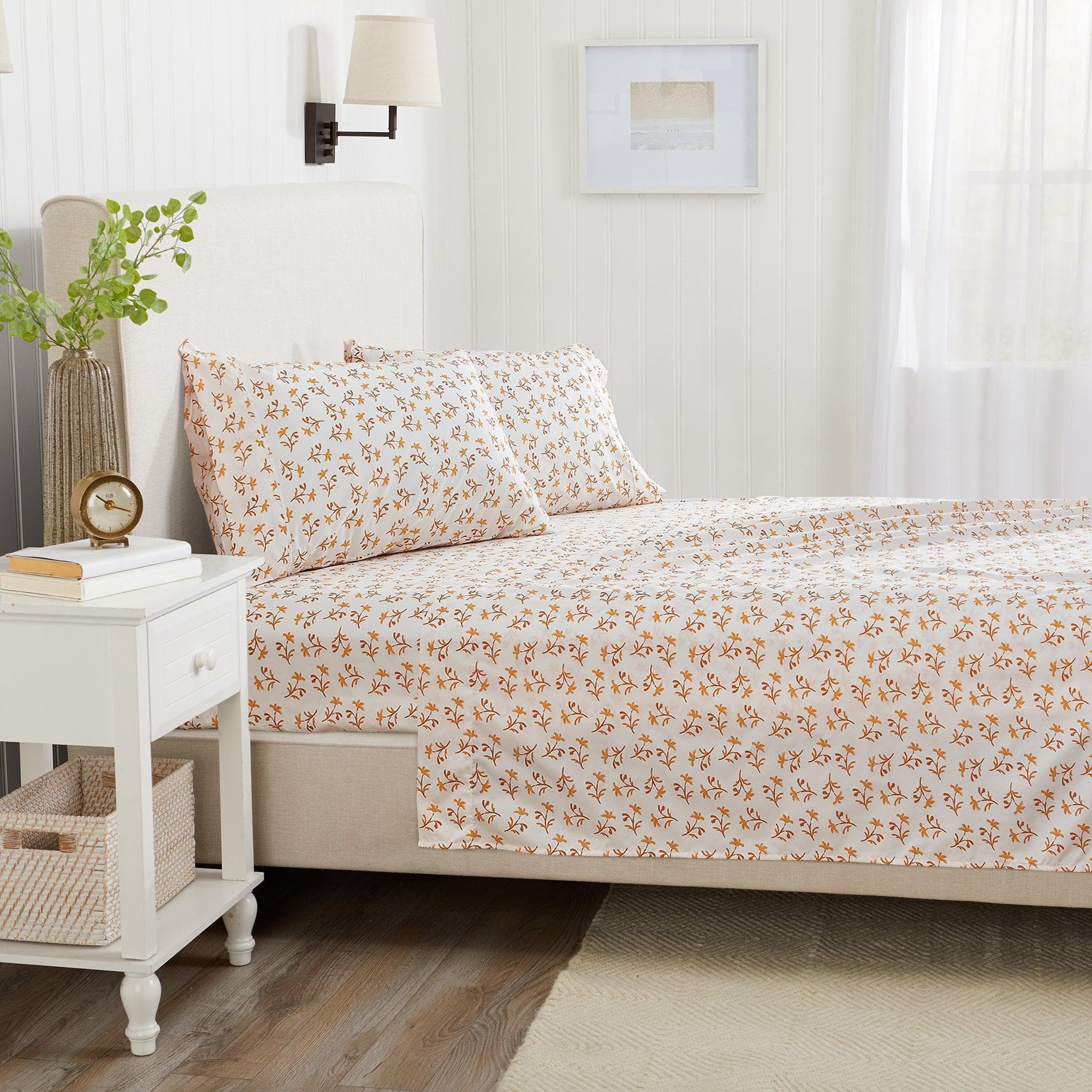 4 Piece Watercolor Floral Microfiber Sheet - Delia Collection - Boske.store