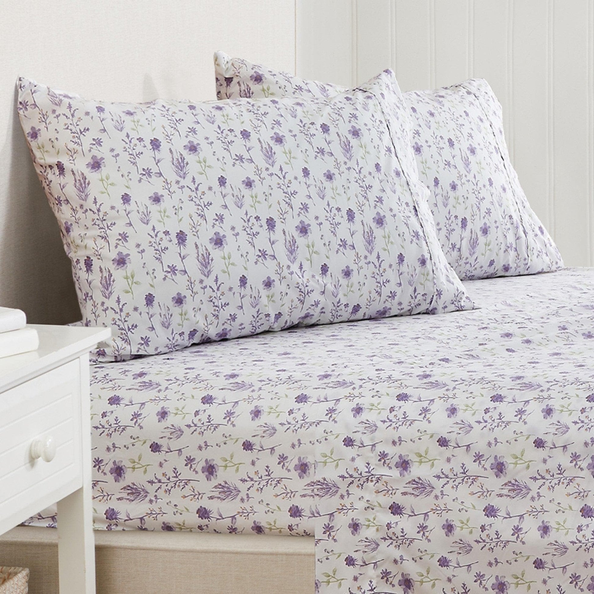 4 Piece Watercolor Floral Microfiber Sheet - Delia Collection - Boske.store