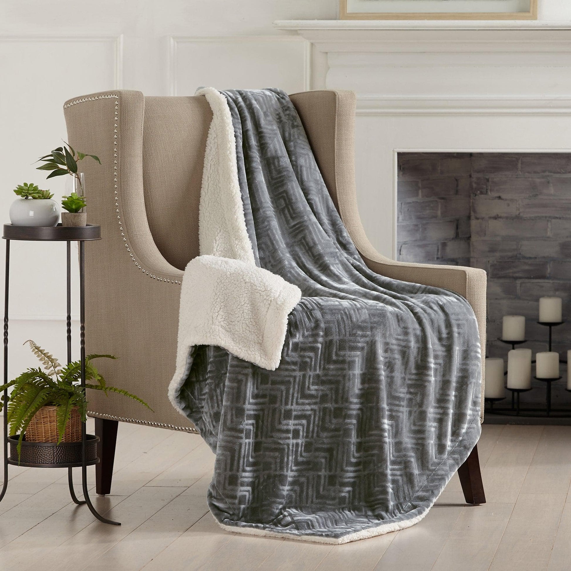 Velvet Plush Sherpa Luxury Bed Blanket - Cielo Collection - Boske.store
